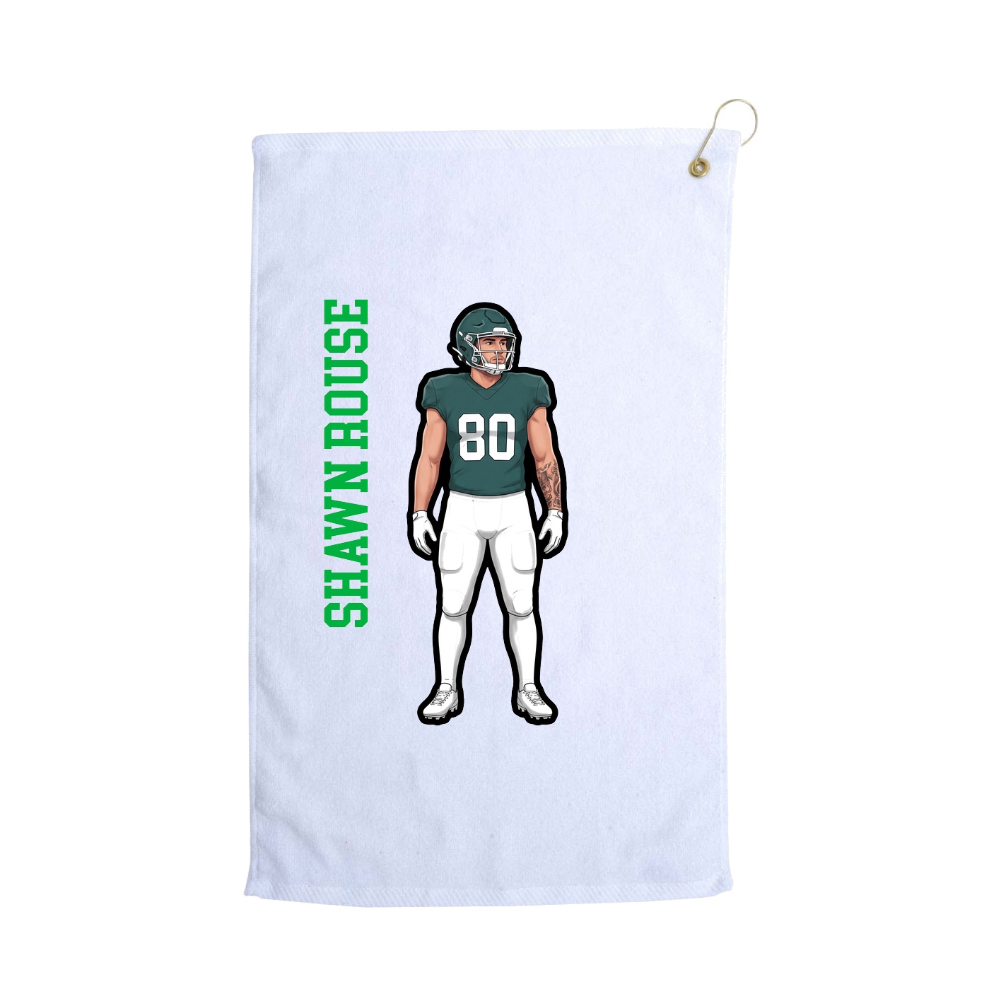 Golf Towel — Name Vertical in White