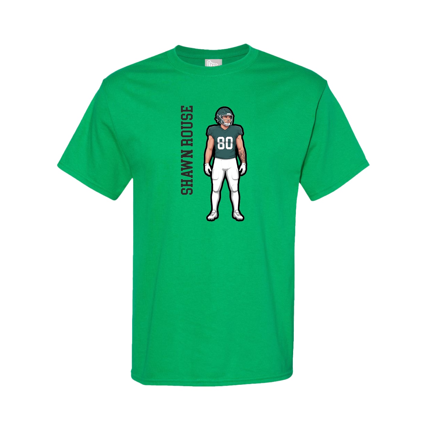 Youth Tee — Name Vertical in Green