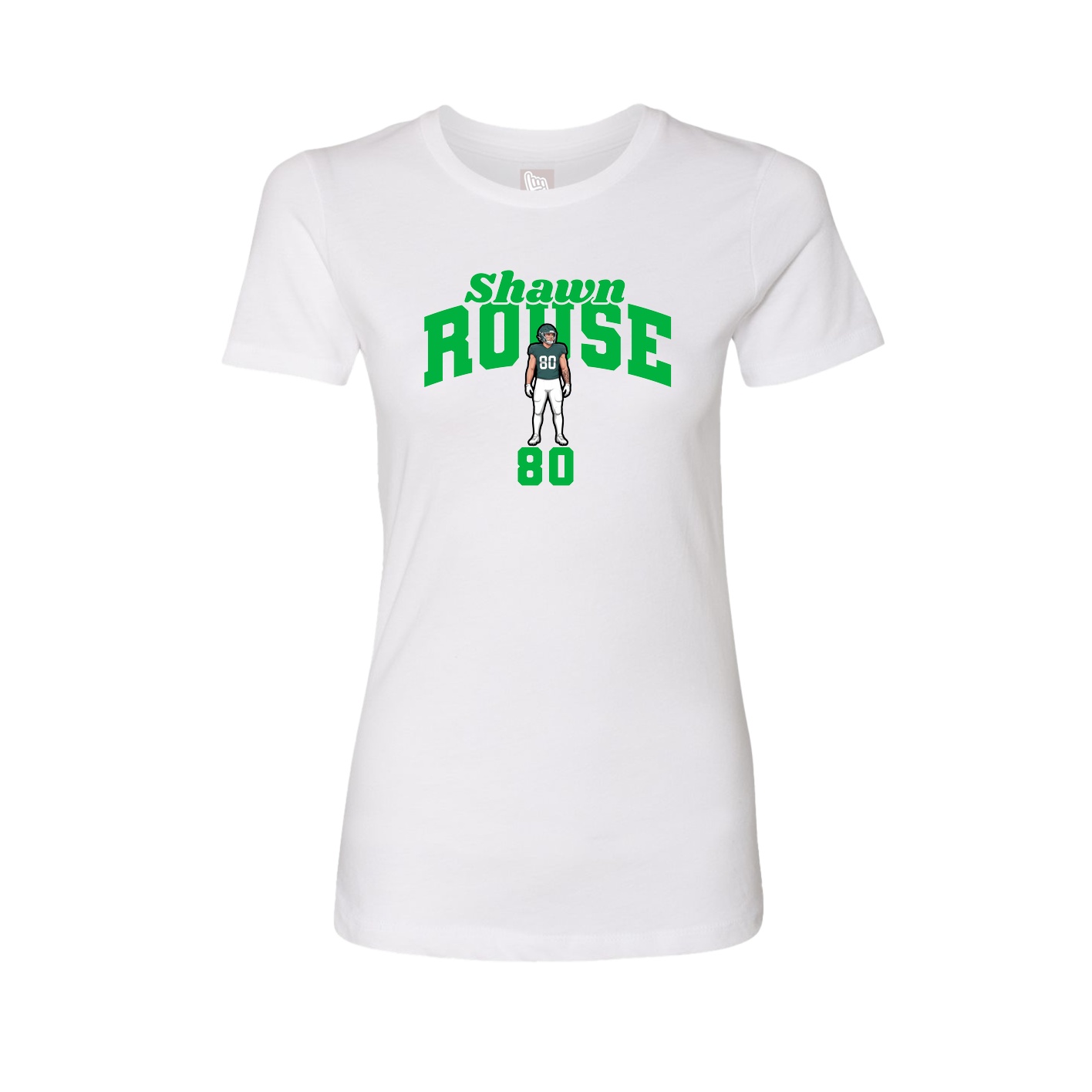 Fitted Women's Tee — Signature Arch in White