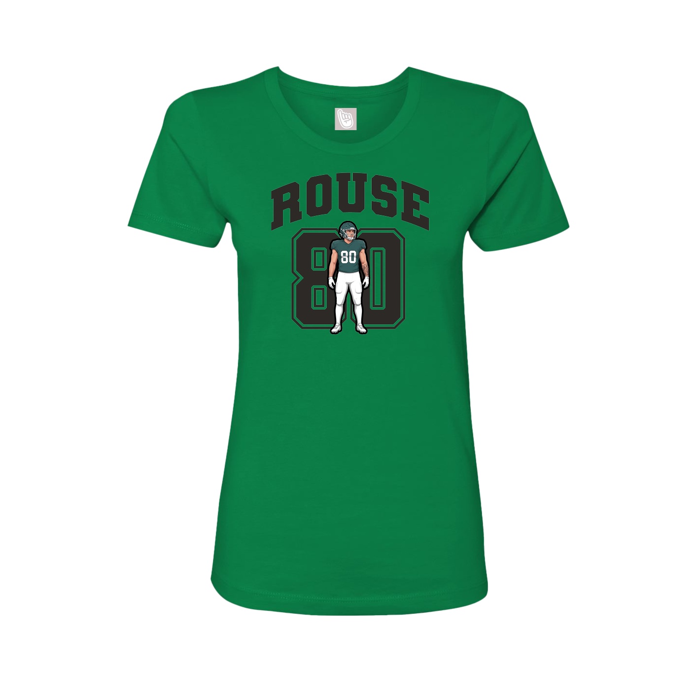 Fitted Women's Tee — Number in Green