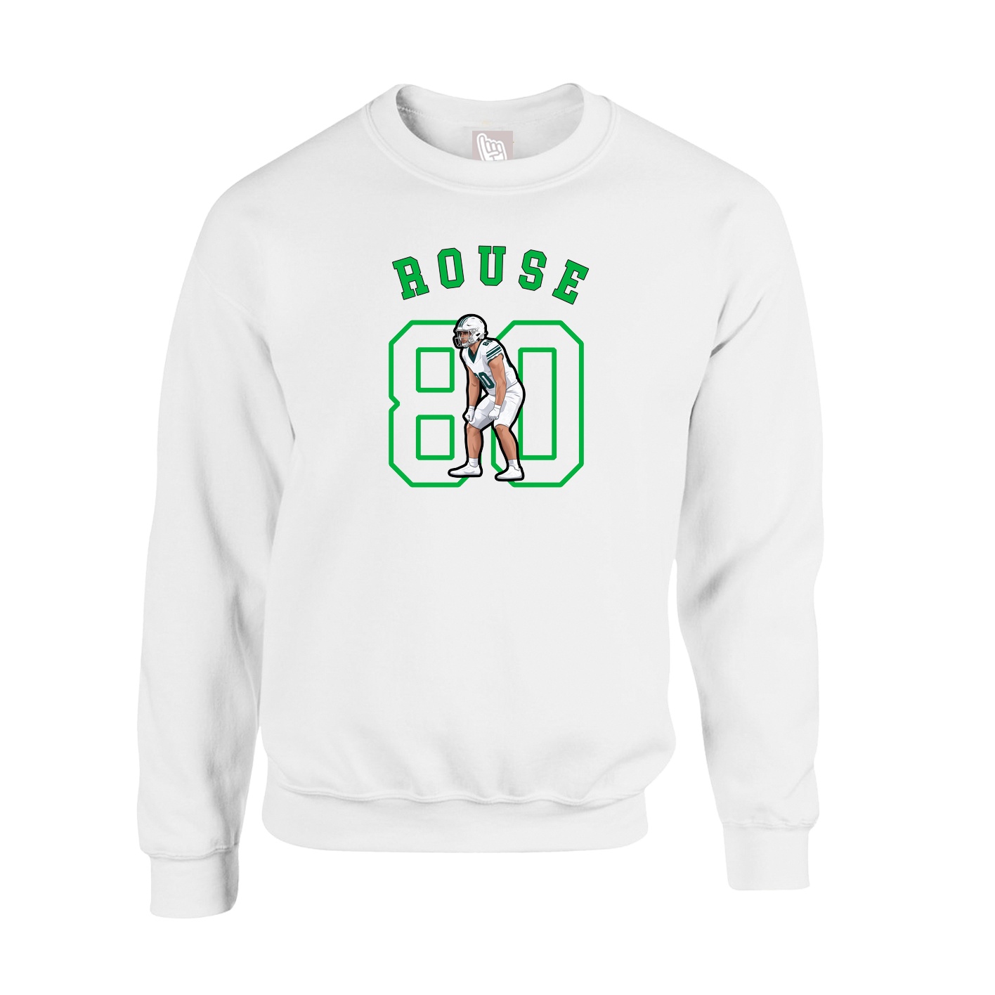 Fleece Crew — Shirsey Arch in White