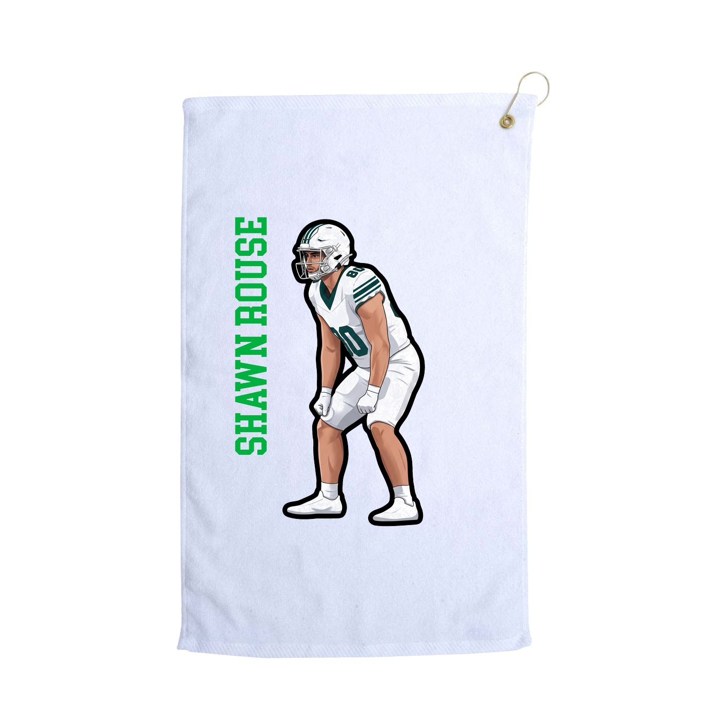 Golf Towel — Name Vertical in White