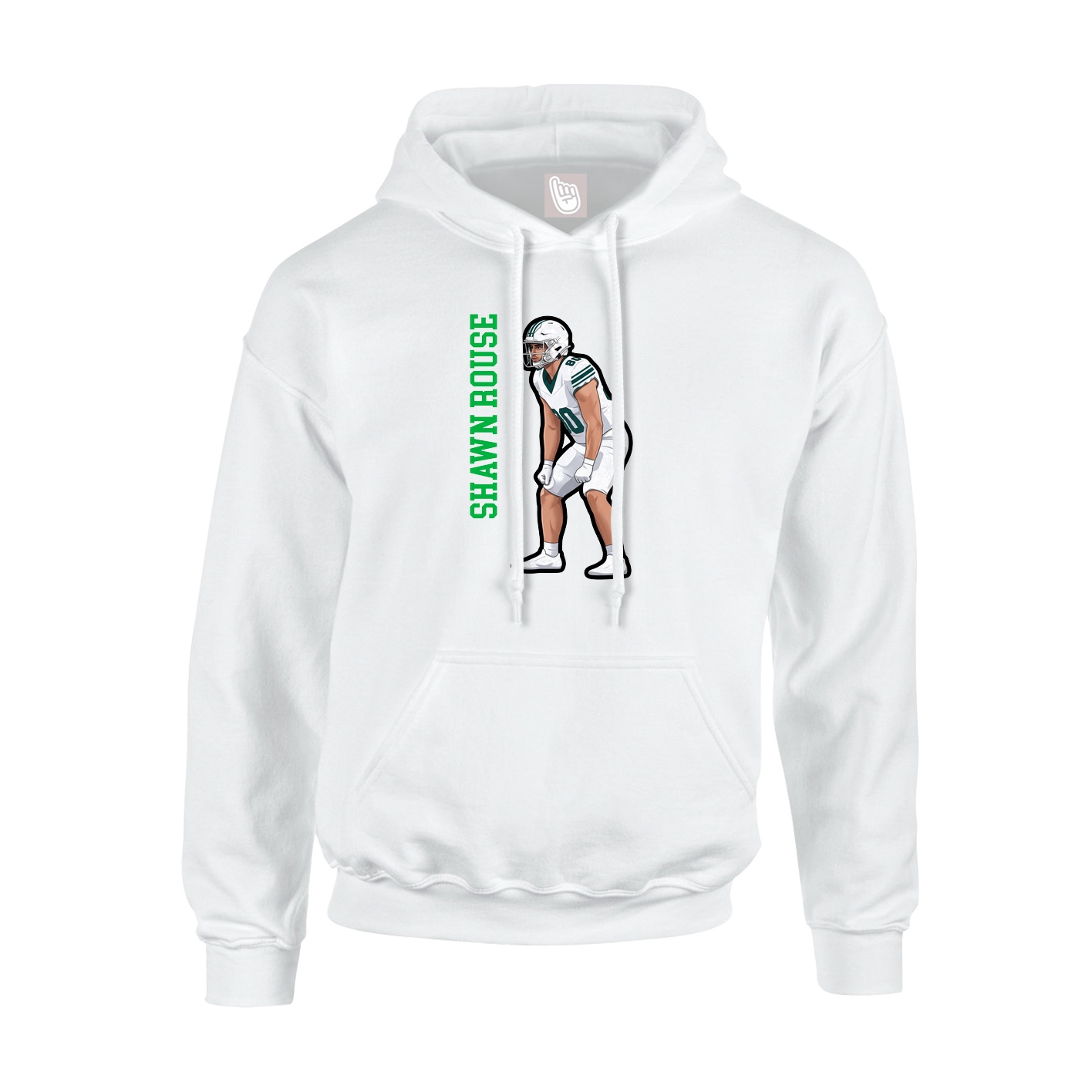 Youth Hoodie — Name Vertical in White