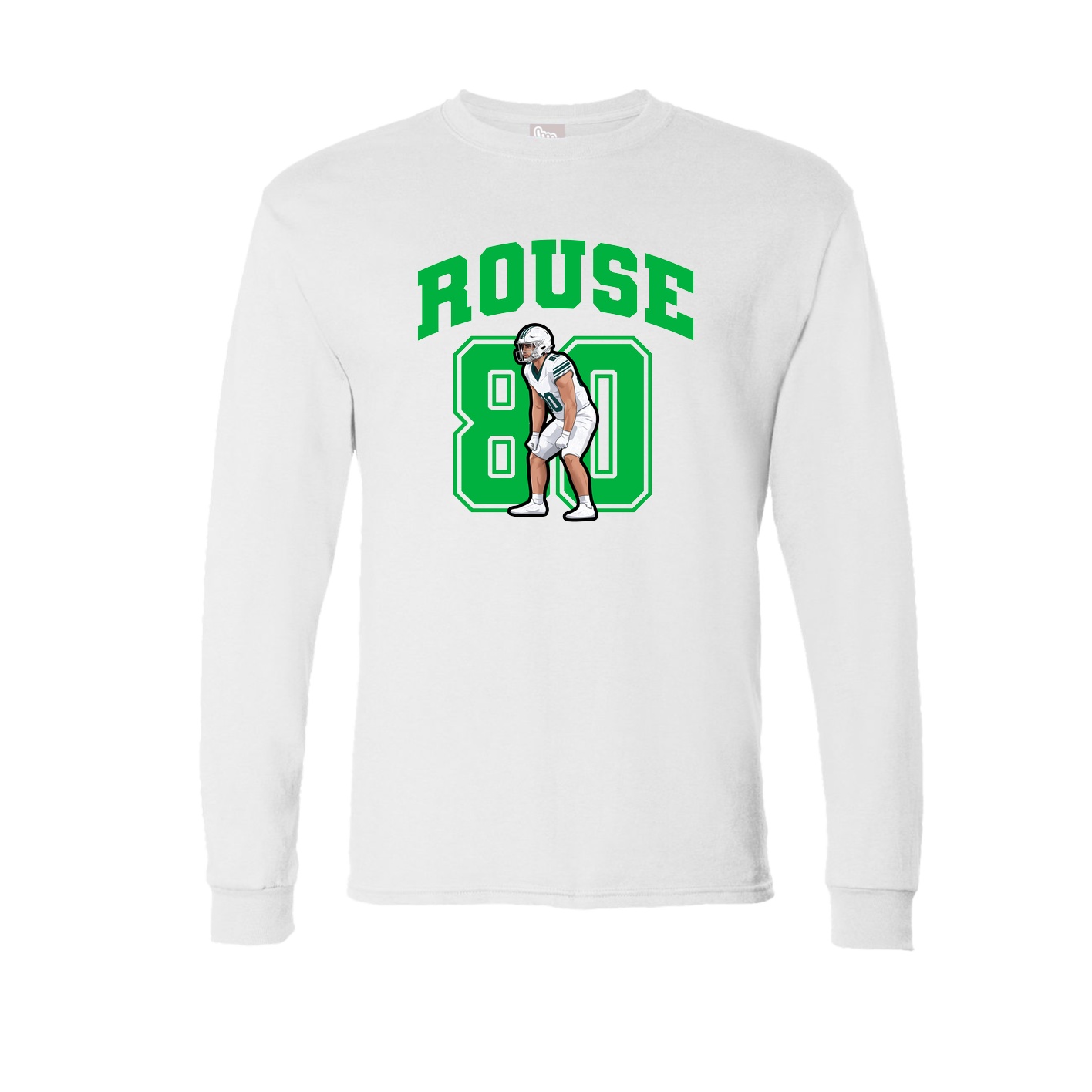 Long Sleeve Tee — Number in White