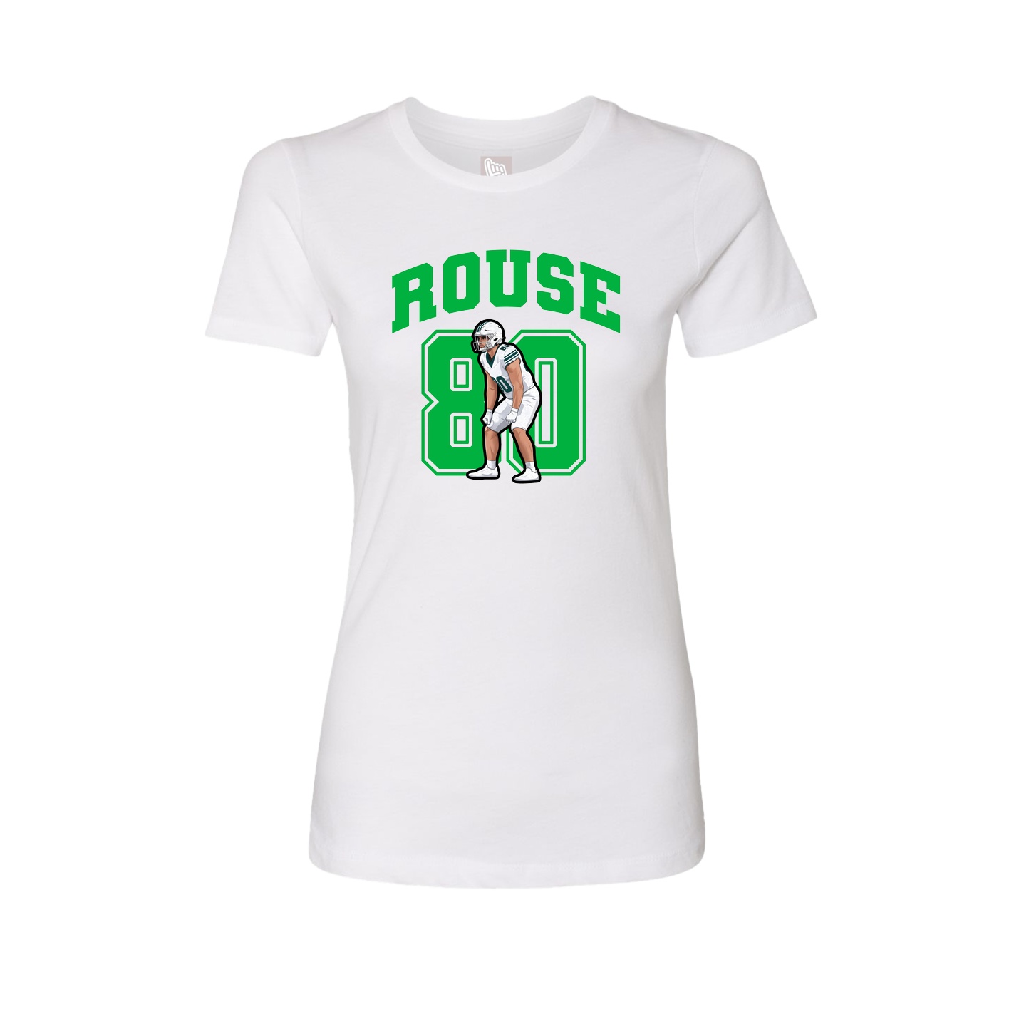 Fitted Women's Tee — Number in White