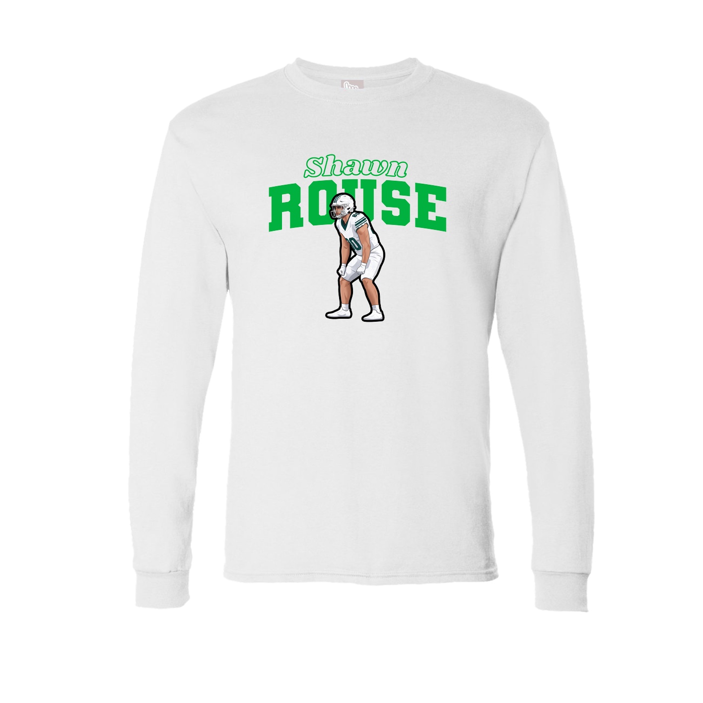Long Sleeve Tee — Name Arch in White