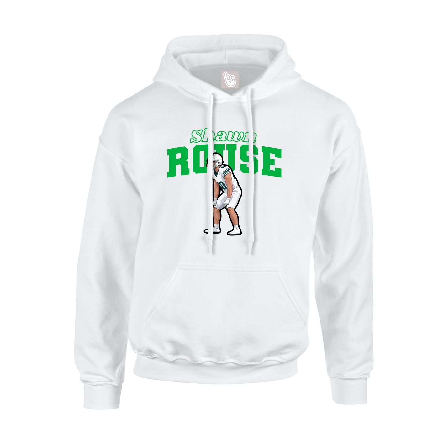 Youth Hoodie — Name Arch in White
