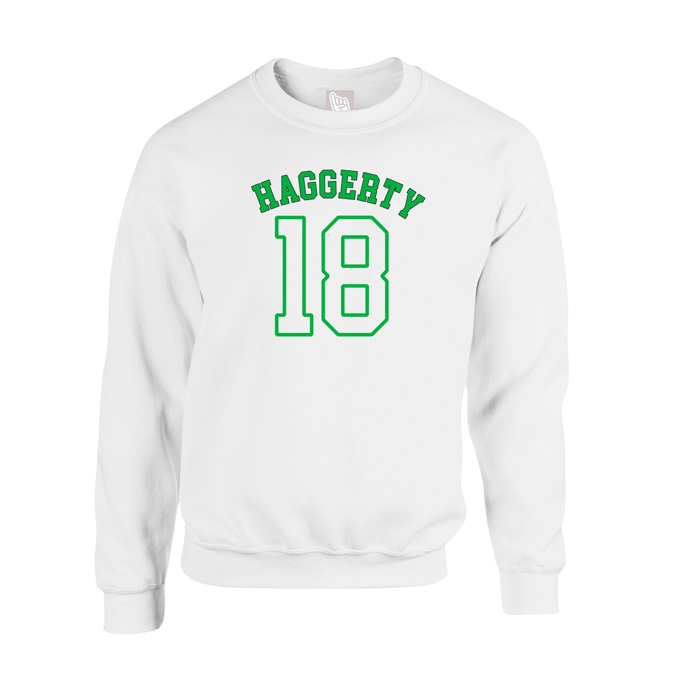 Fleece Crew — Shirsey Arch in White