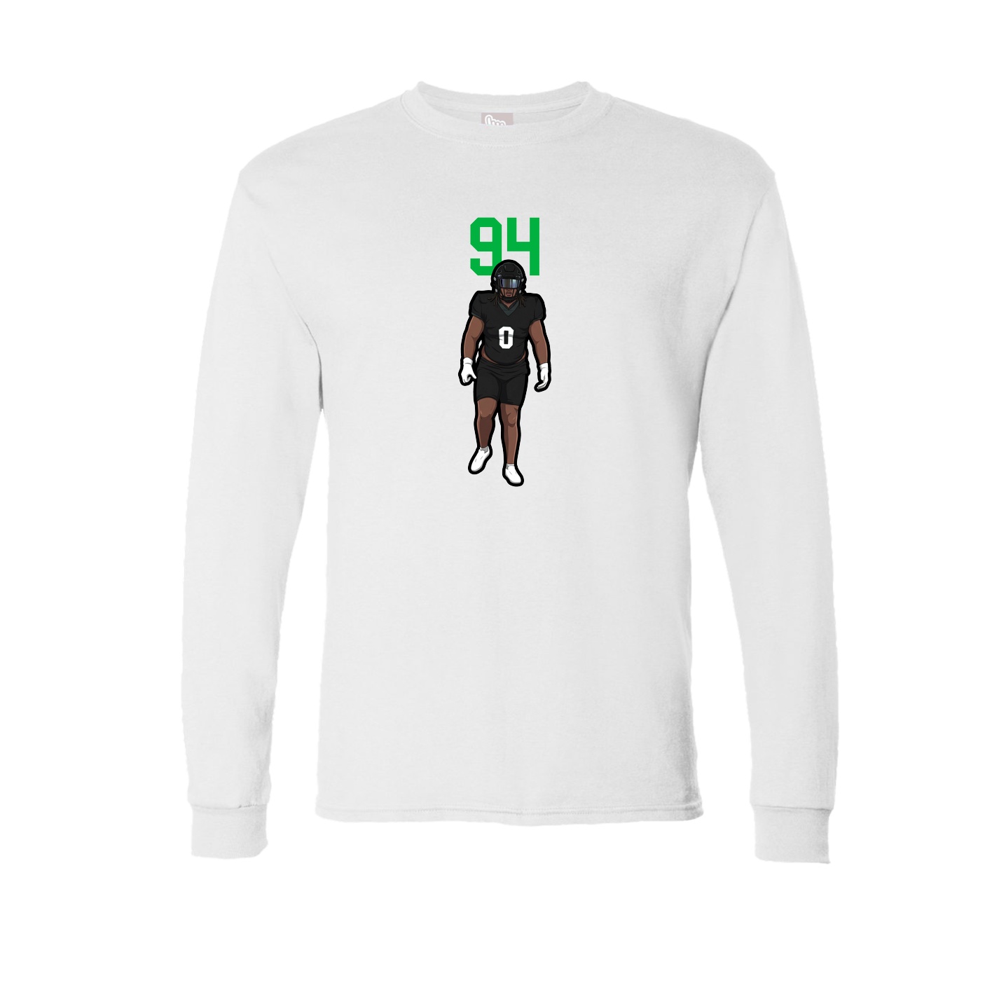 Long Sleeve Tee — Number Top in White