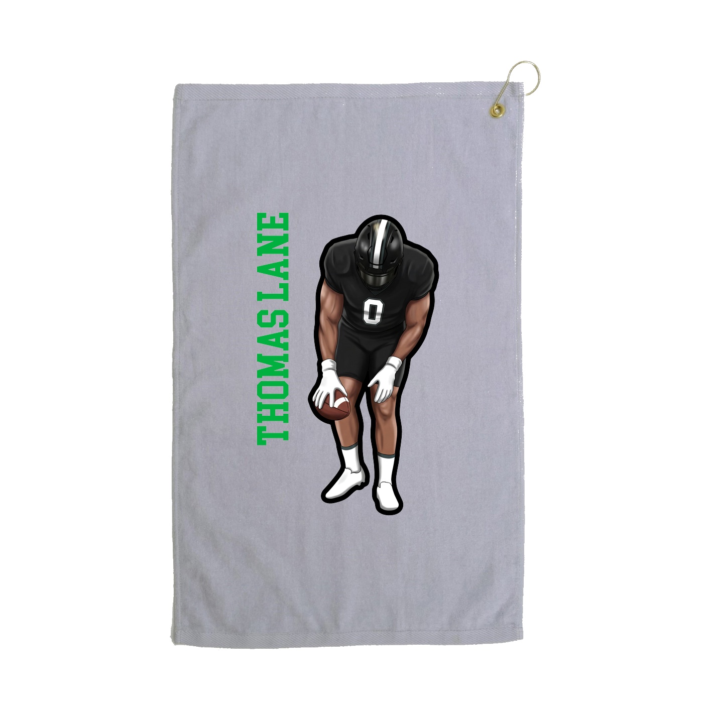 Golf Towel — Name Vertical in Grey