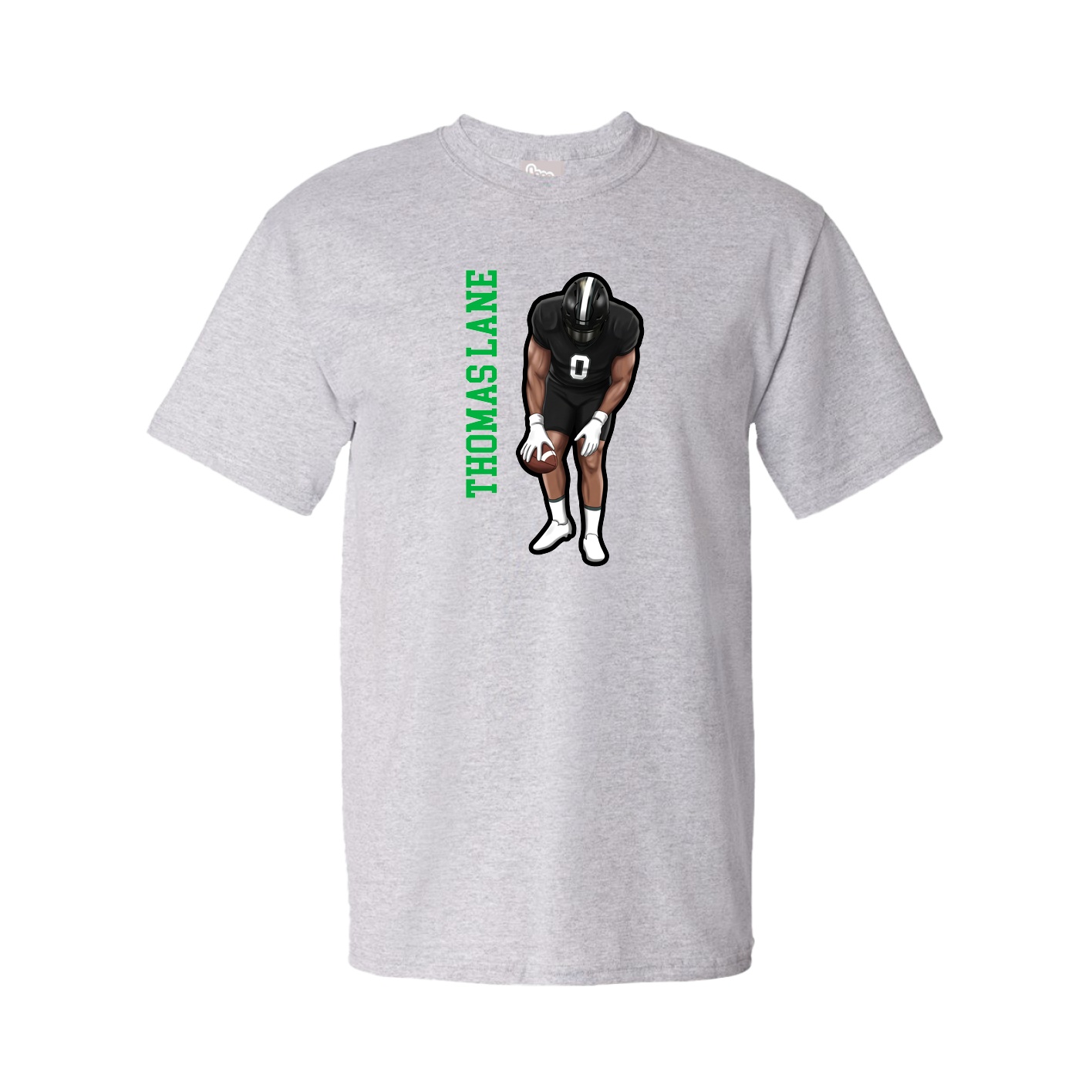 Youth Tee — Name Vertical in Grey