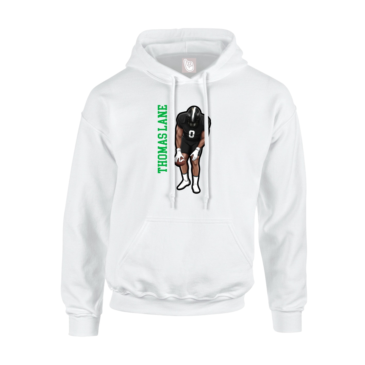 Hoodie — Name Vertical in White