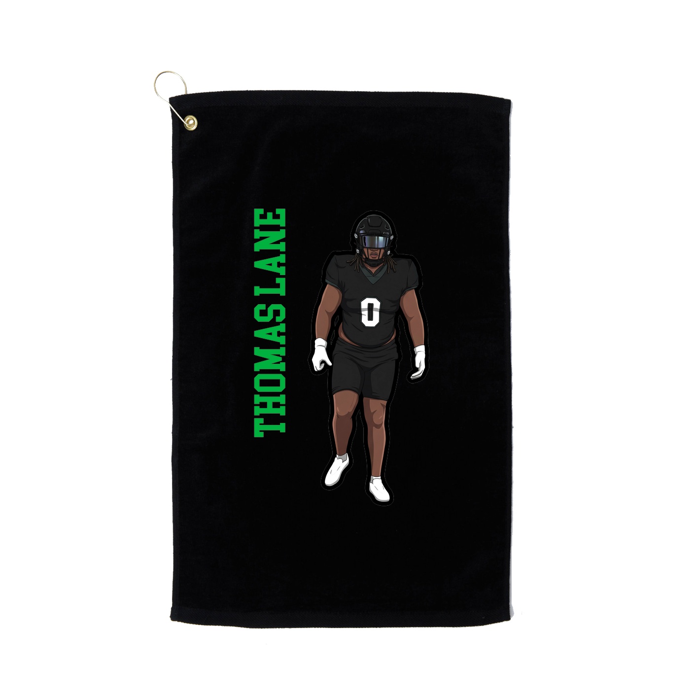 Golf Towel — Name Vertical in Black