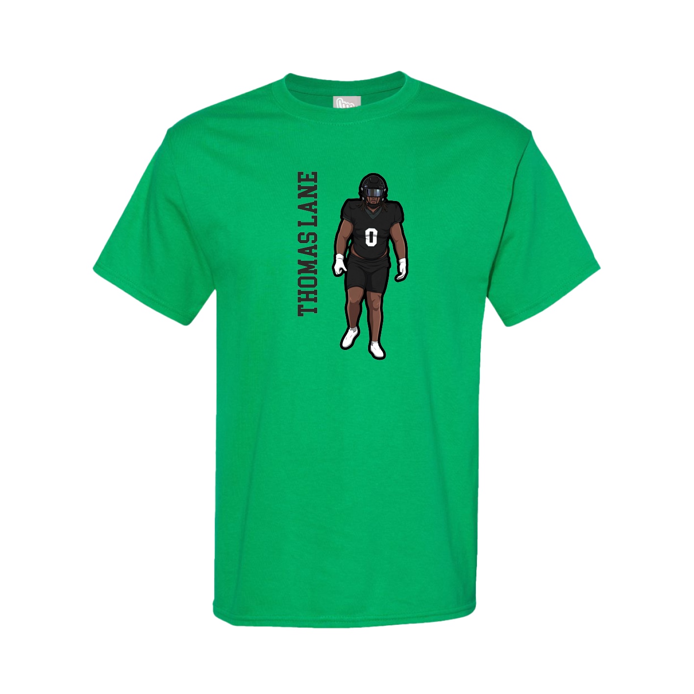 Youth Tee — Name Vertical in Green