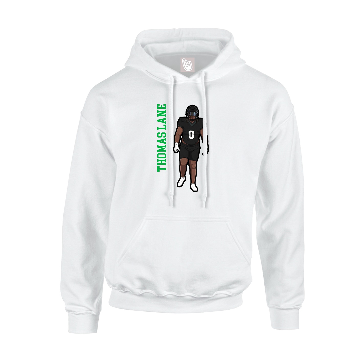 Hoodie — Name Vertical in White