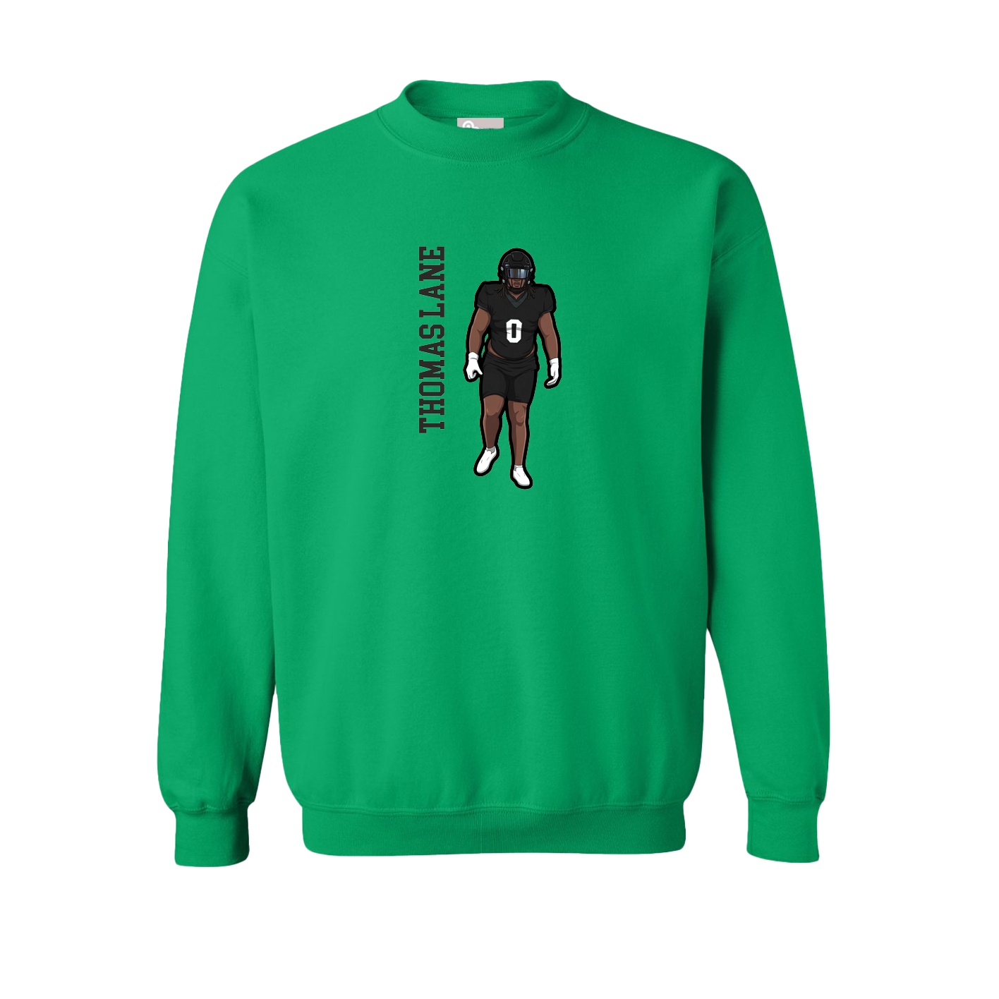 Fleece Crew — Name Vertical in Green