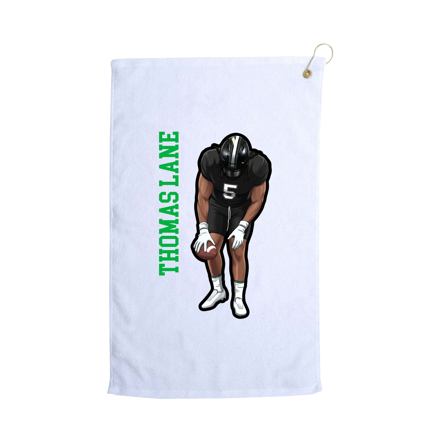 Golf Towel — Name Vertical in White