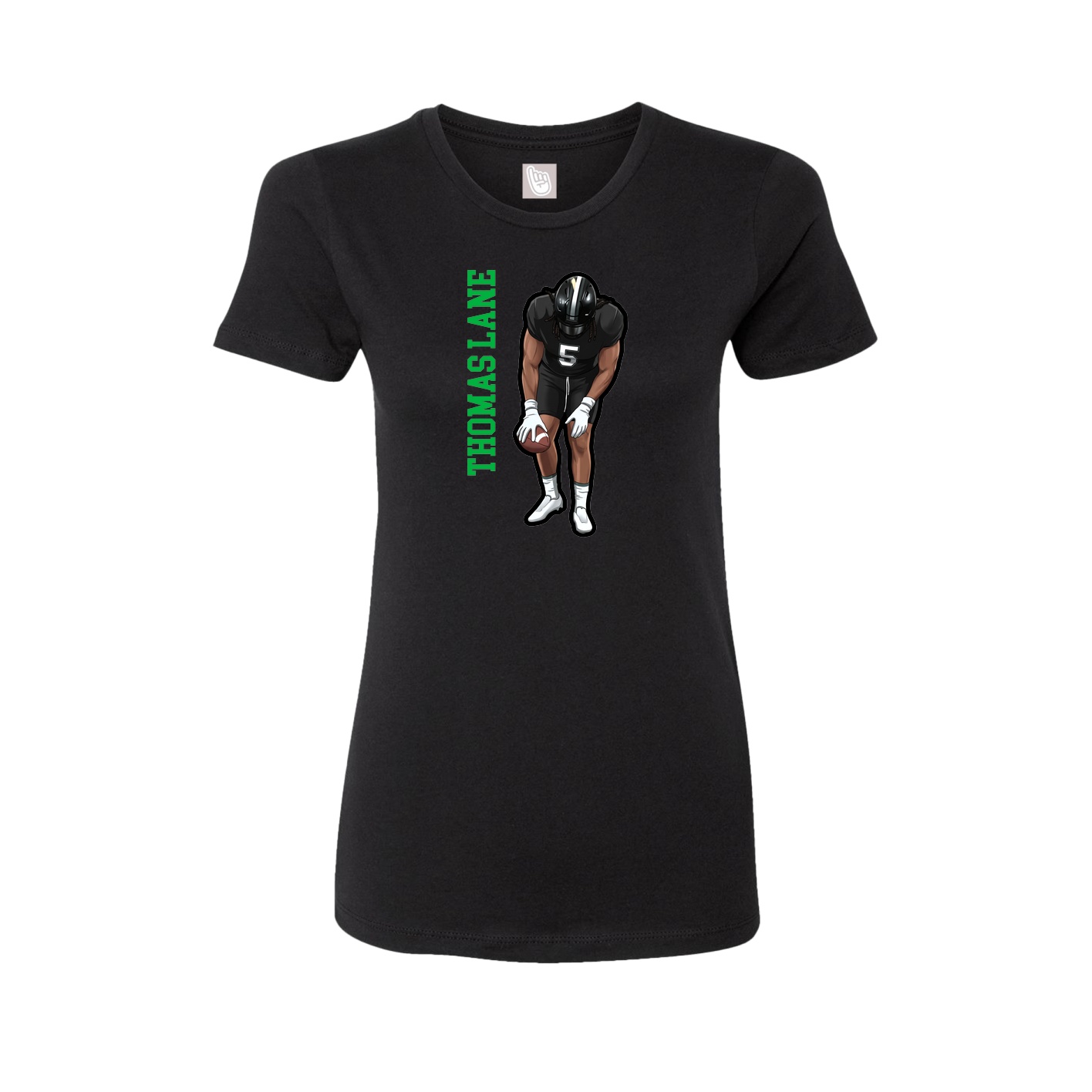 Fitted Women's Tee — Name Vertical in Black