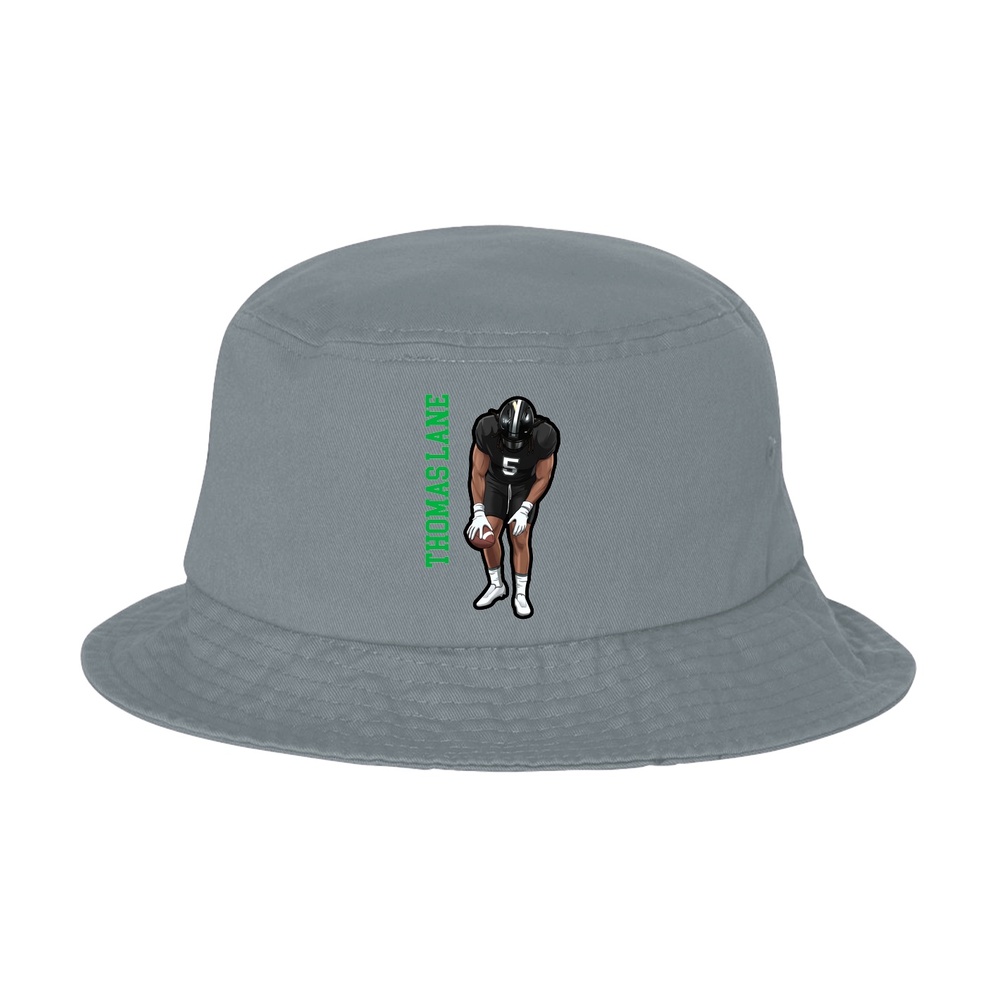 Bucket Cap — Name Vertical in Grey