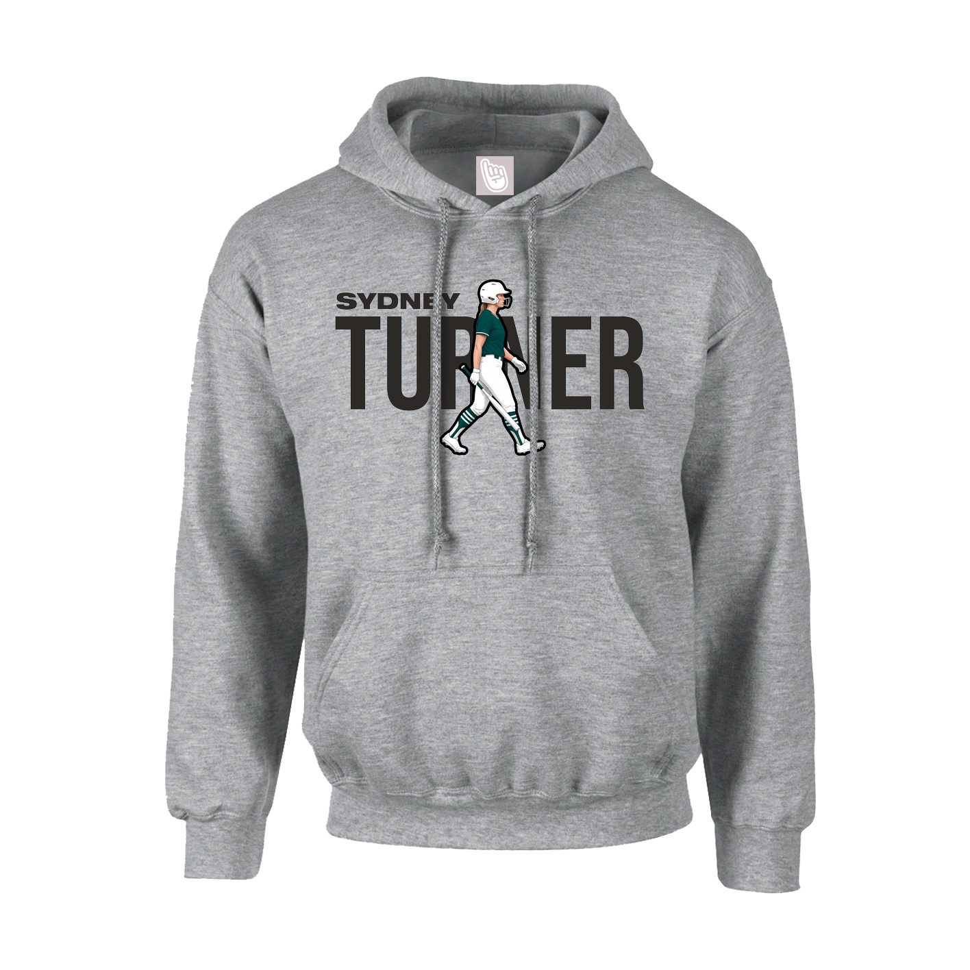 Hoodie — Player Name in Grey