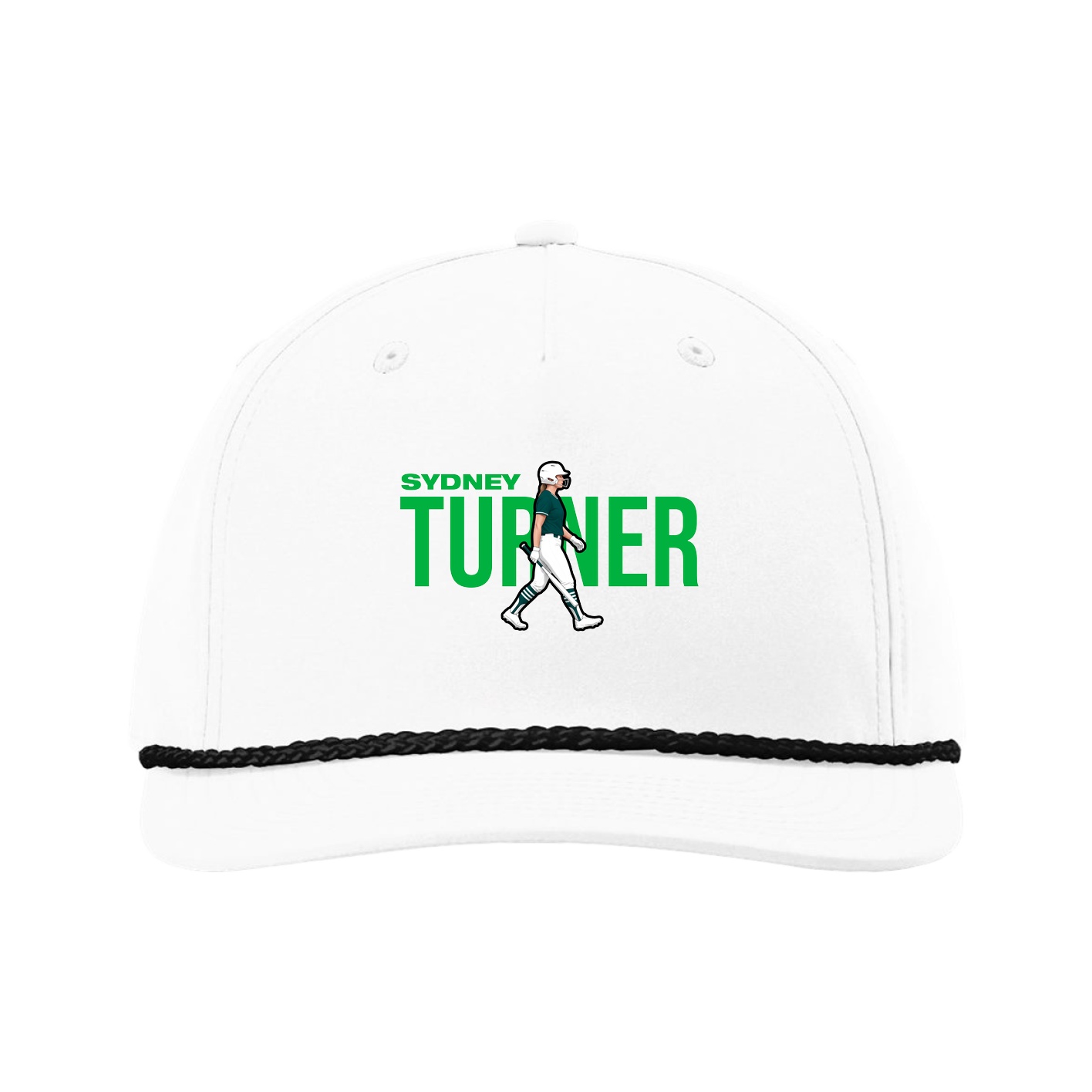 Five-Panel Classic Rope Cap — Player Name in White