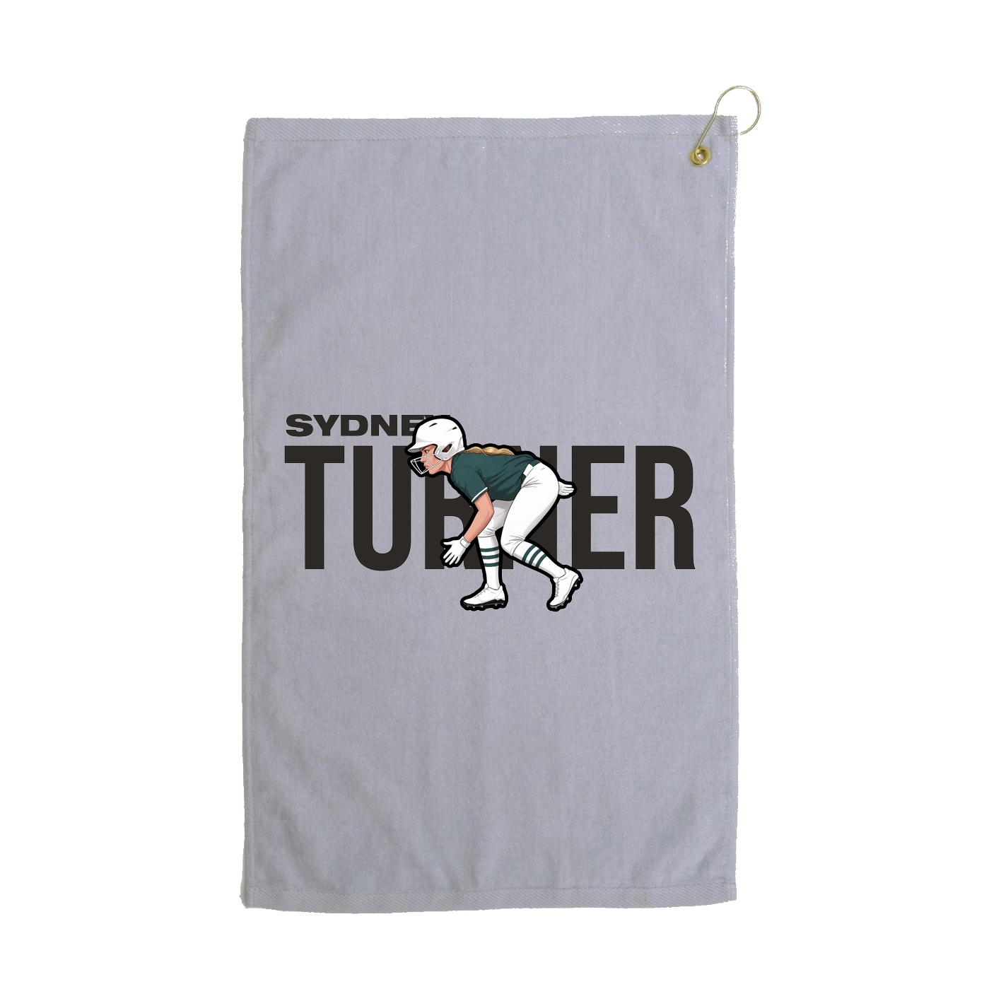 Golf Towel — Player Name in Grey
