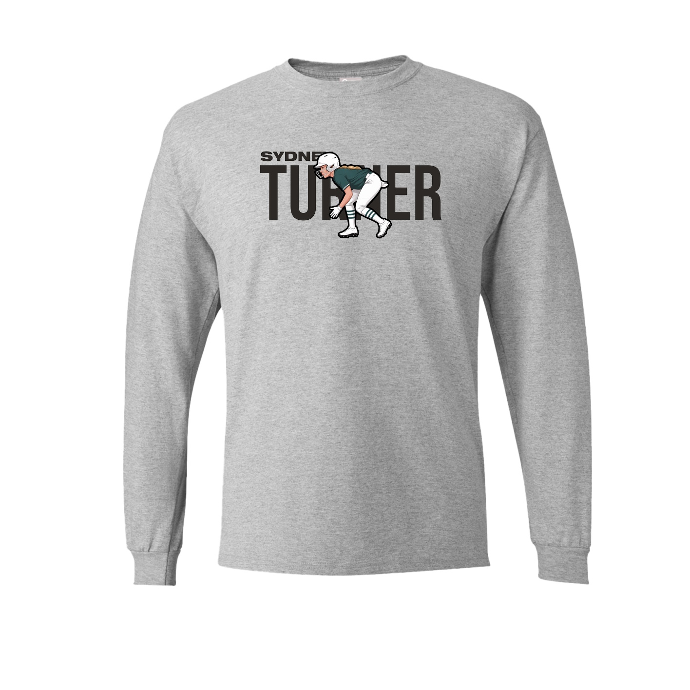 Long Sleeve Tee — Player Name in Grey