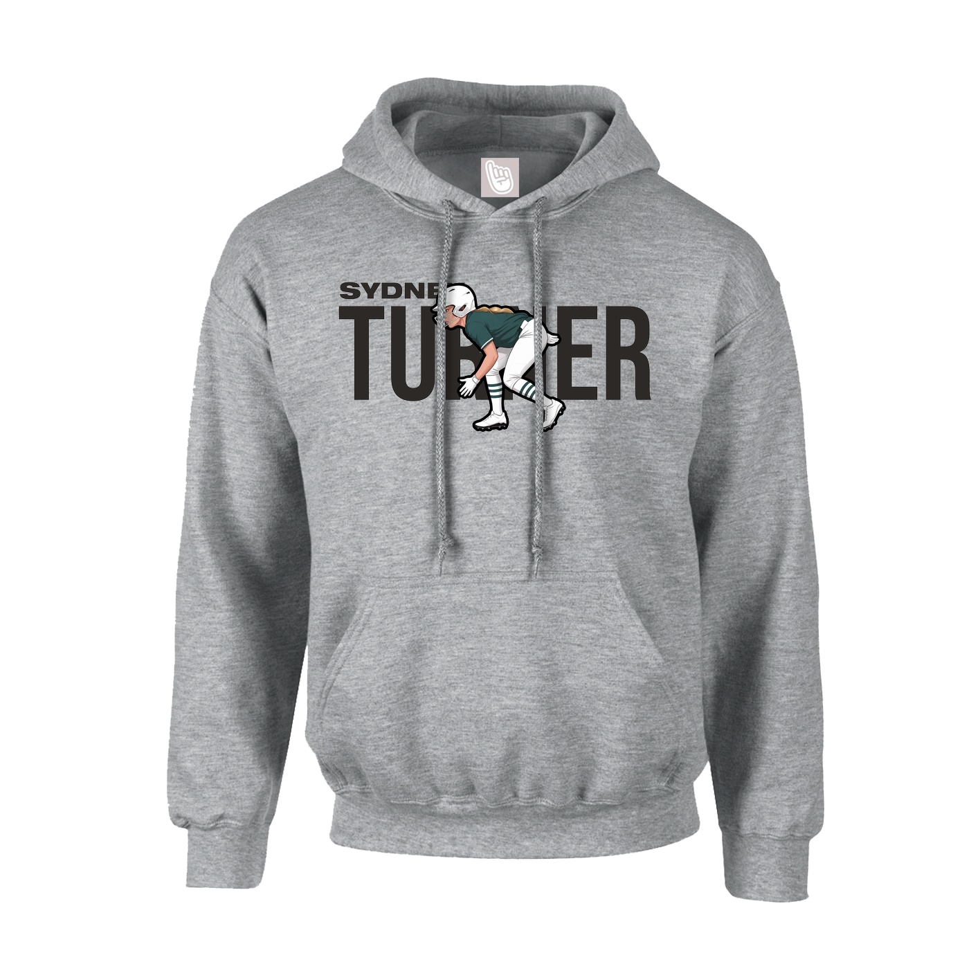 Youth Hoodie — Player Name in Grey
