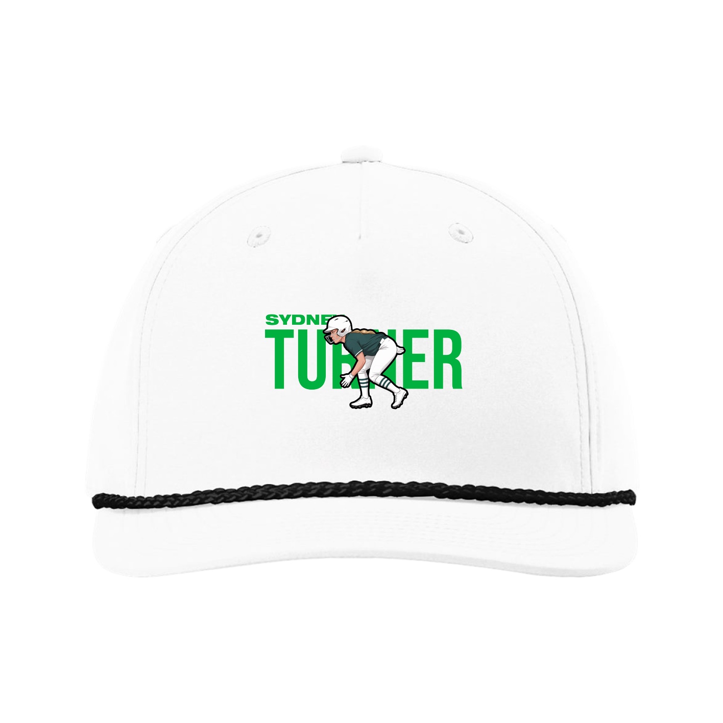 Five-Panel Classic Rope Cap — Player Name in White