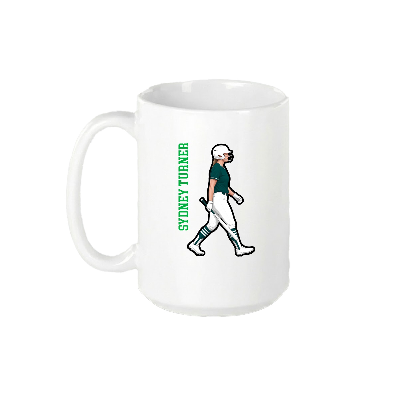 15oz Coffee Mug — Name Vertical in White