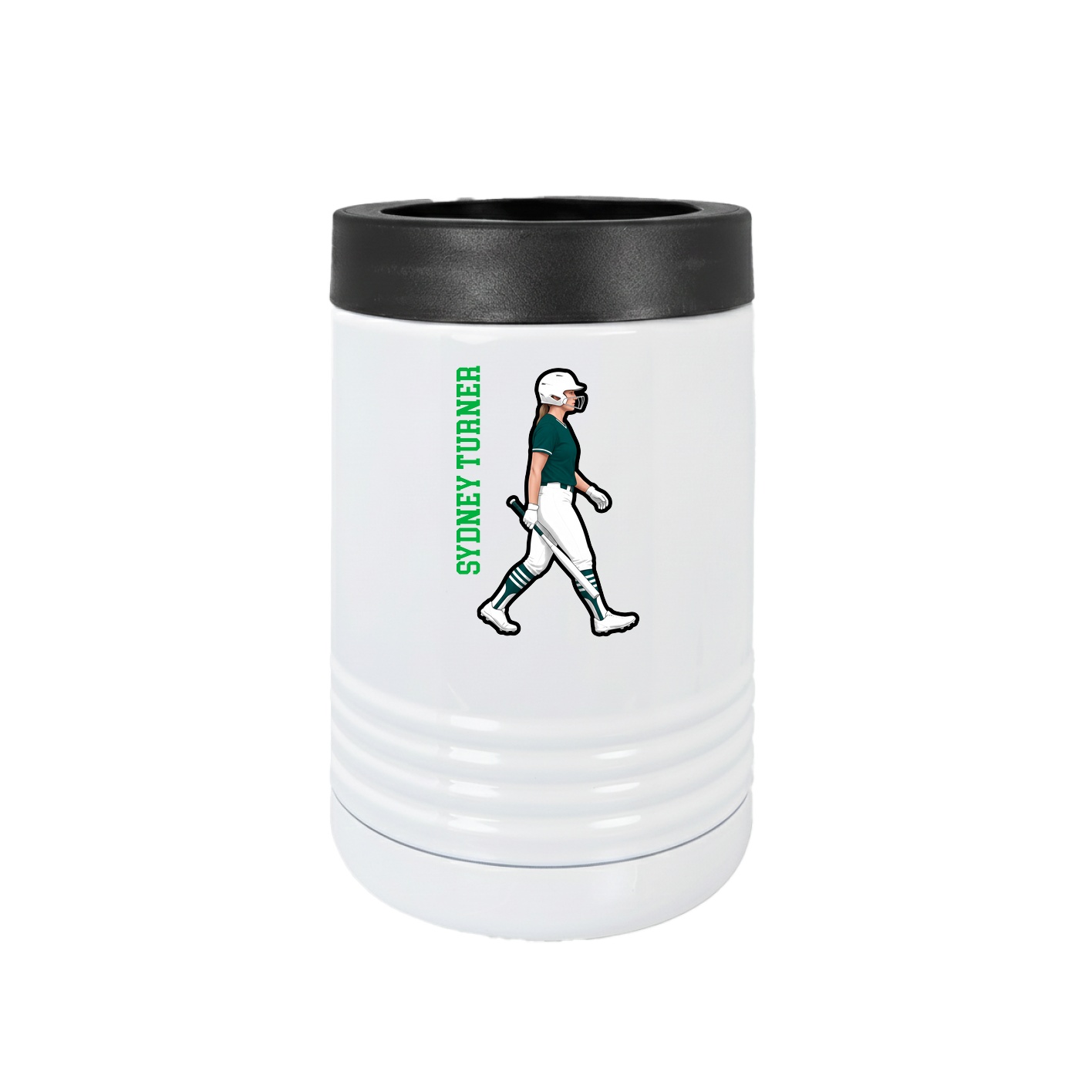 Beverage Holder — Name Vertical in White
