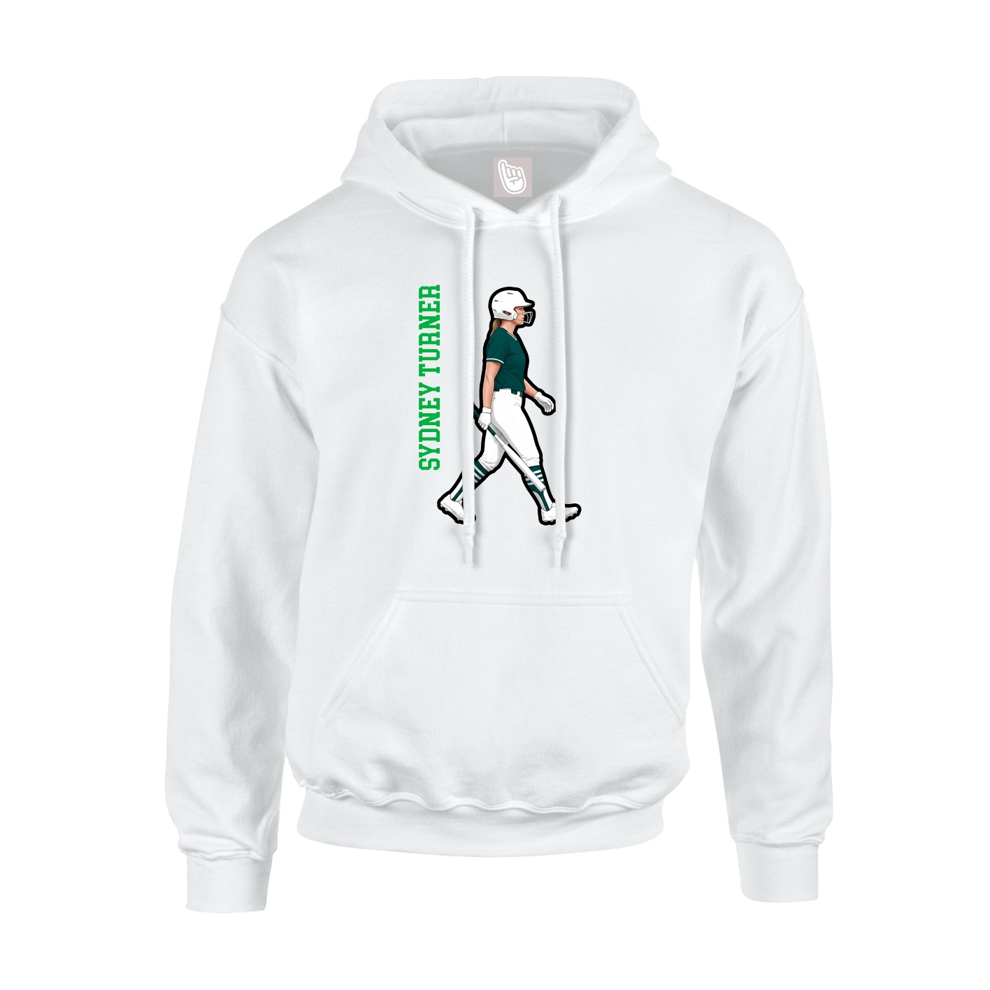 Youth Hoodie — Name Vertical in White