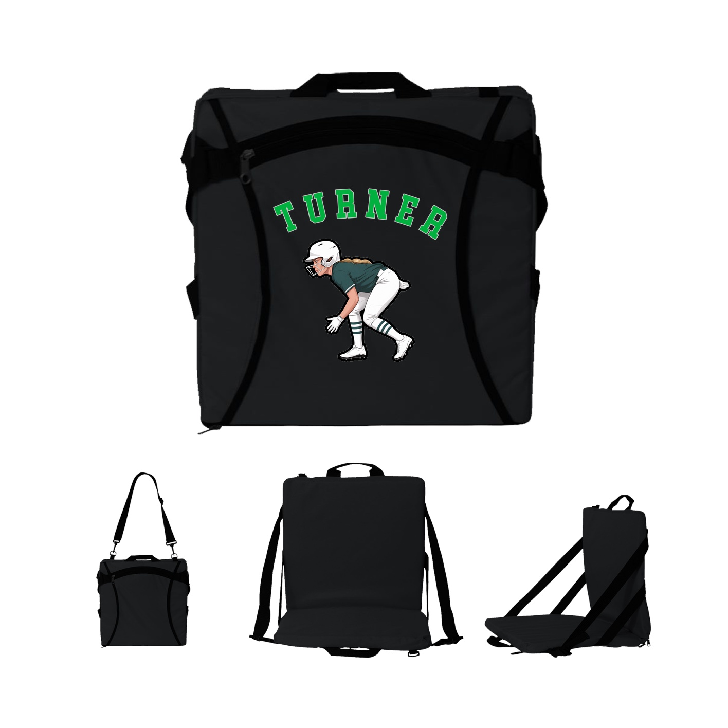 Folding Stadium Seat — Shirsey Arch in Black