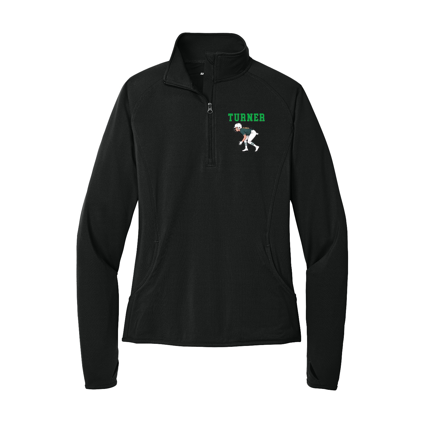 Women's Q-Zip Pullover — Shirsey in Black