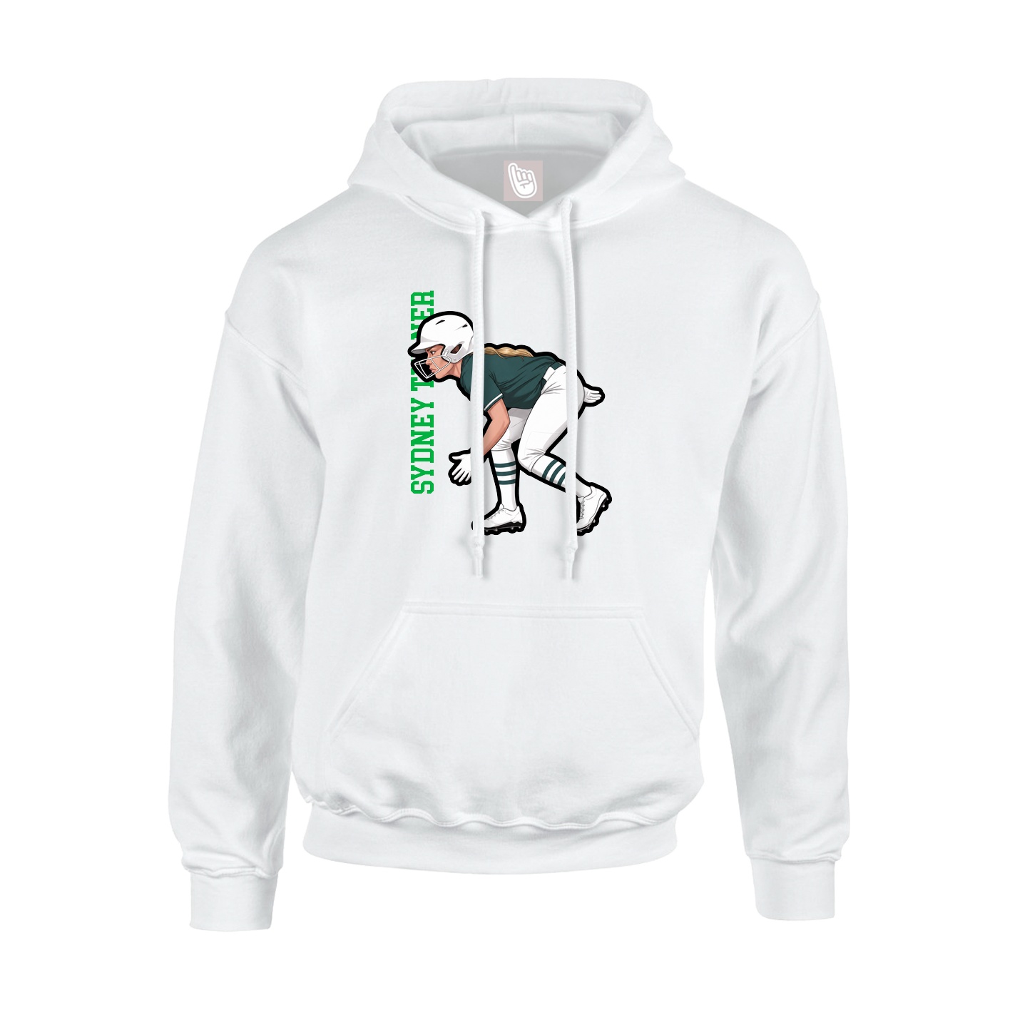 Hoodie — Name Vertical in White
