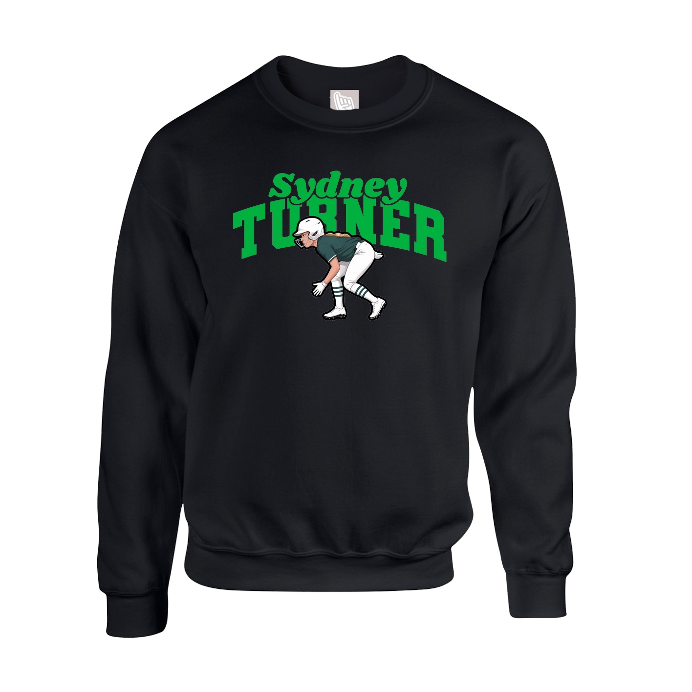 Fleece Crew — Signature Arch in Black