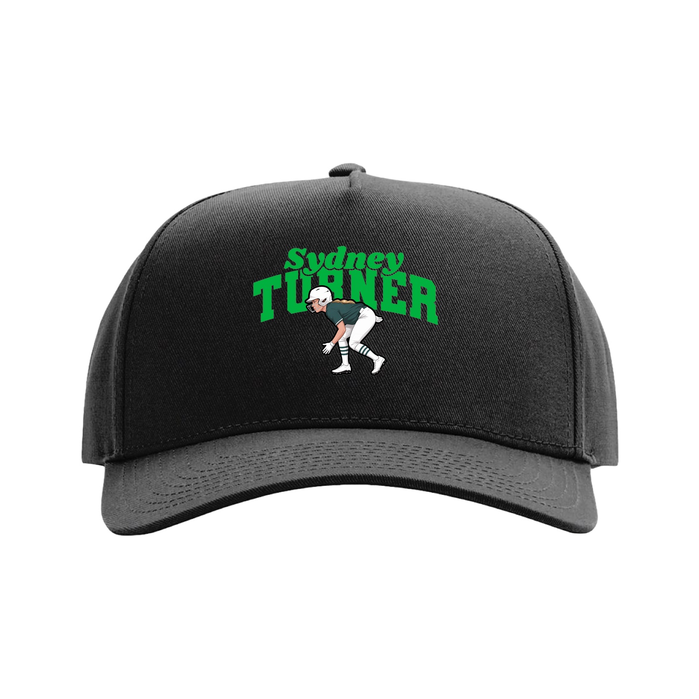 Full Fabric Five-Panel Champ Cap — Signature Arch in Black