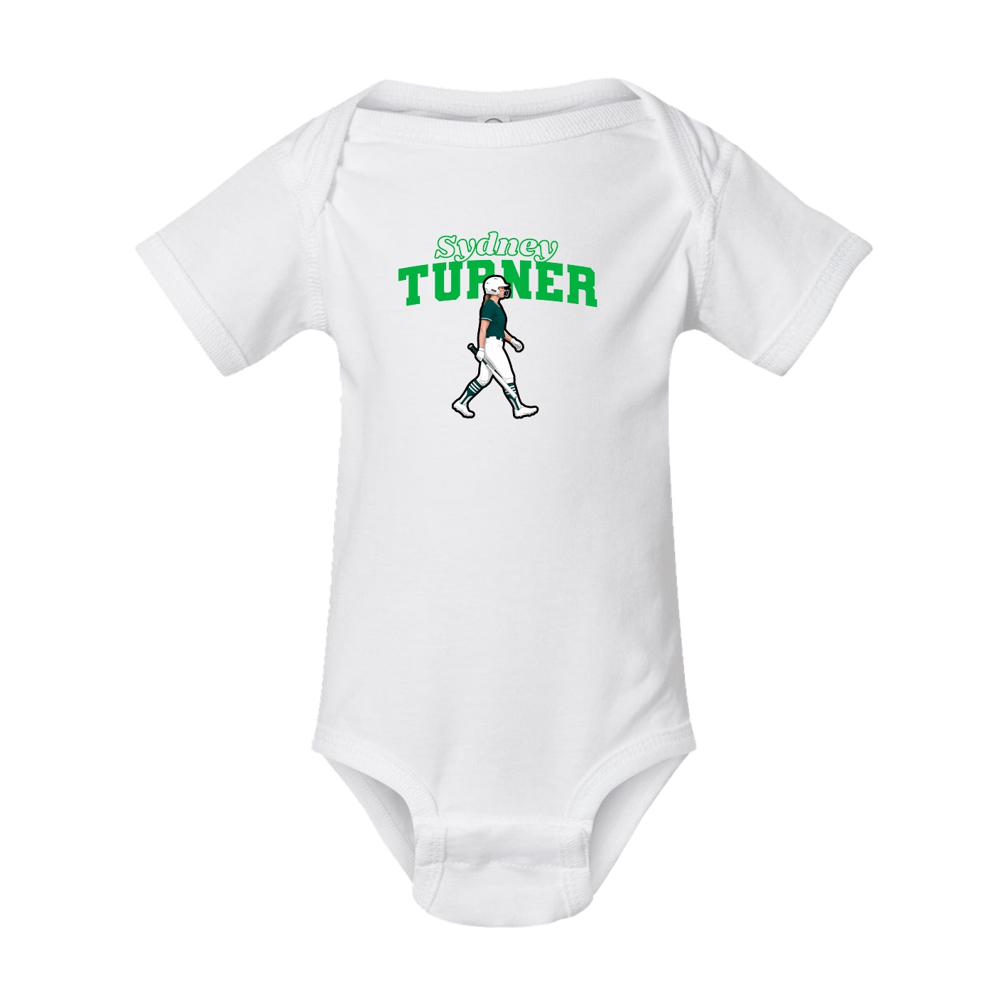 Baby Onesie — Name Arch in White