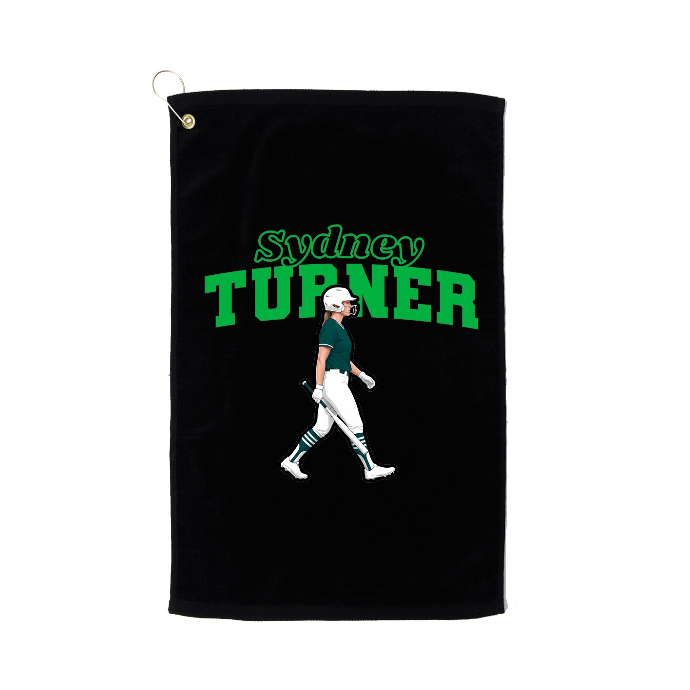 Golf Towel — Name Arch in Black