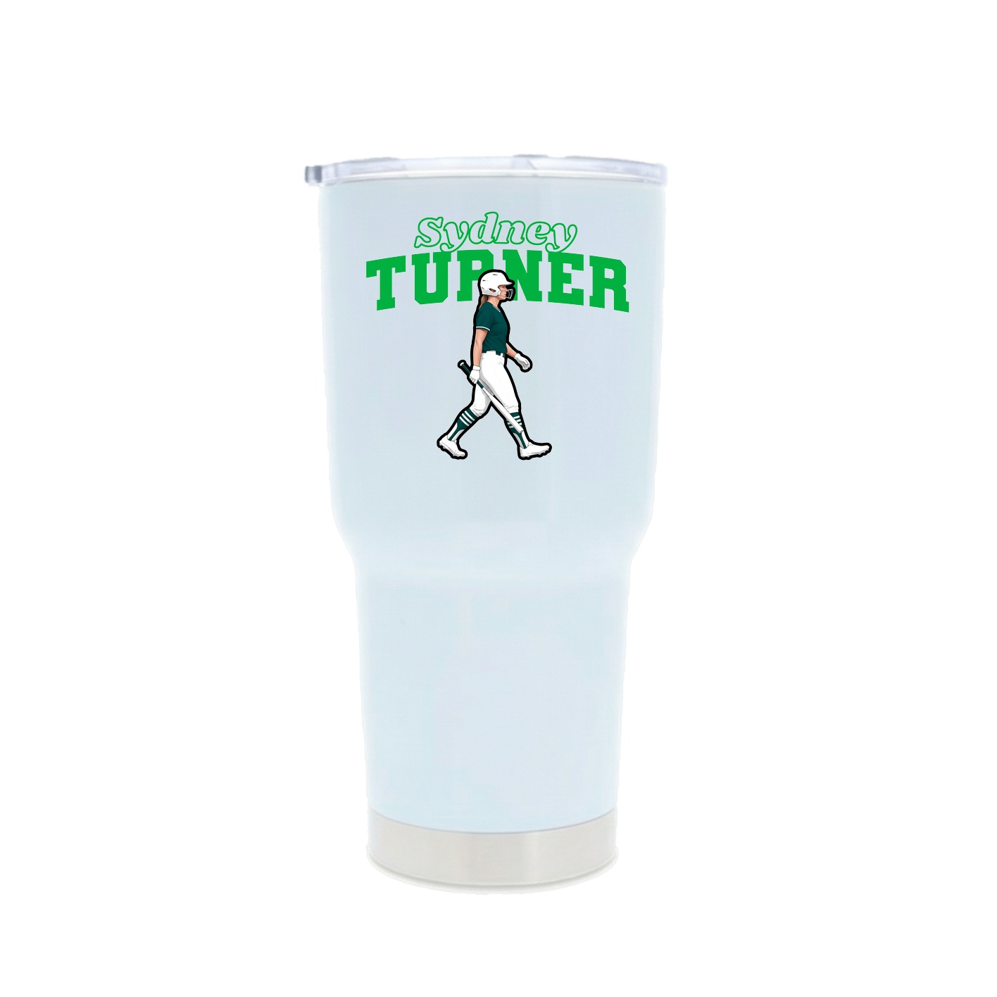30oz Stainless Steel Tumbler — Name Arch in White