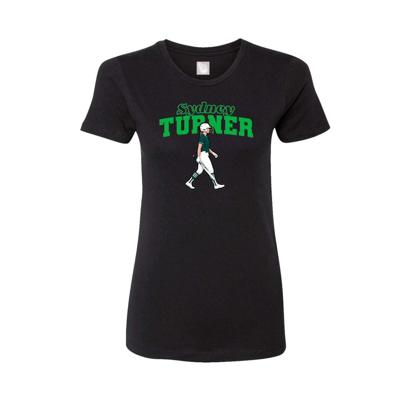 Fitted Women's Tee — Name Arch in Black