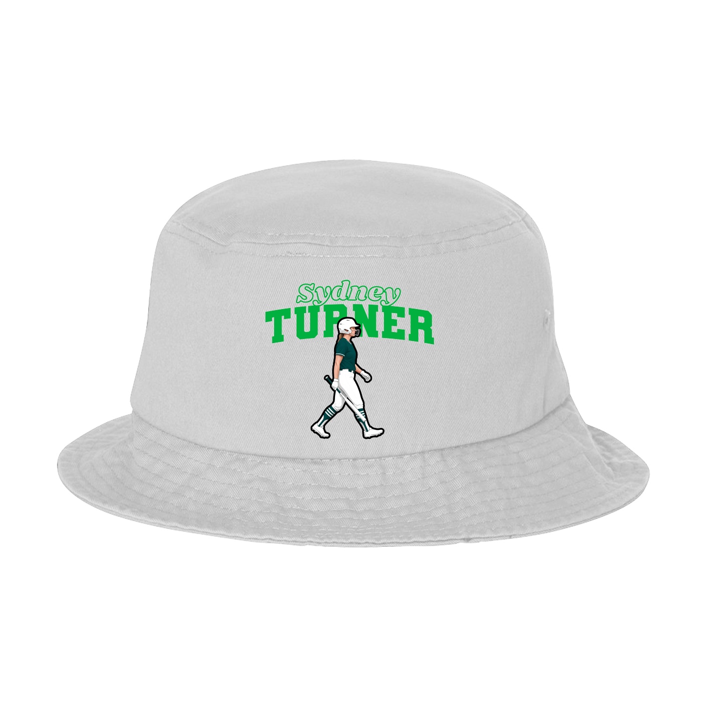 Bucket Cap — Name Arch in White