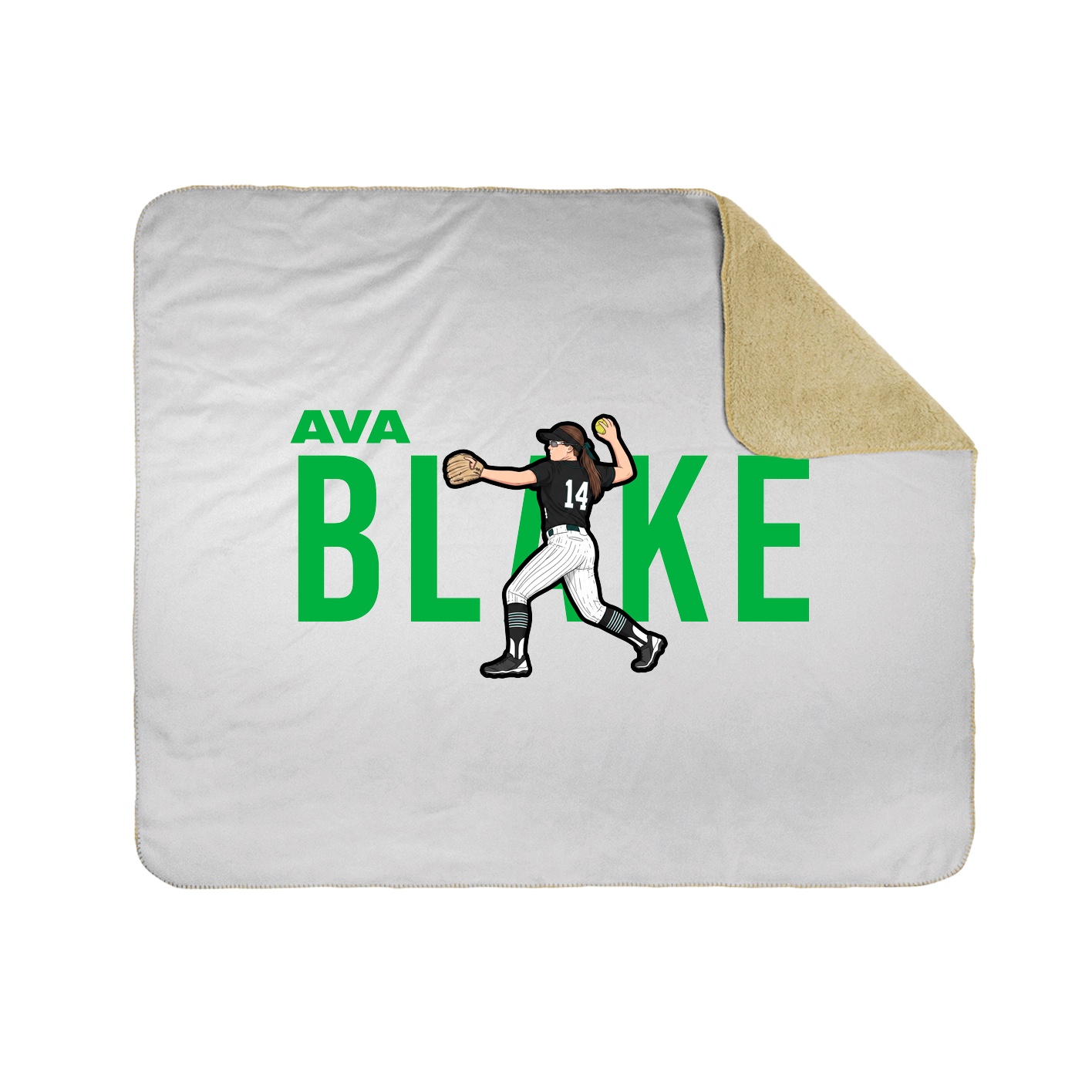 Throw Blanket — Player Name in White
