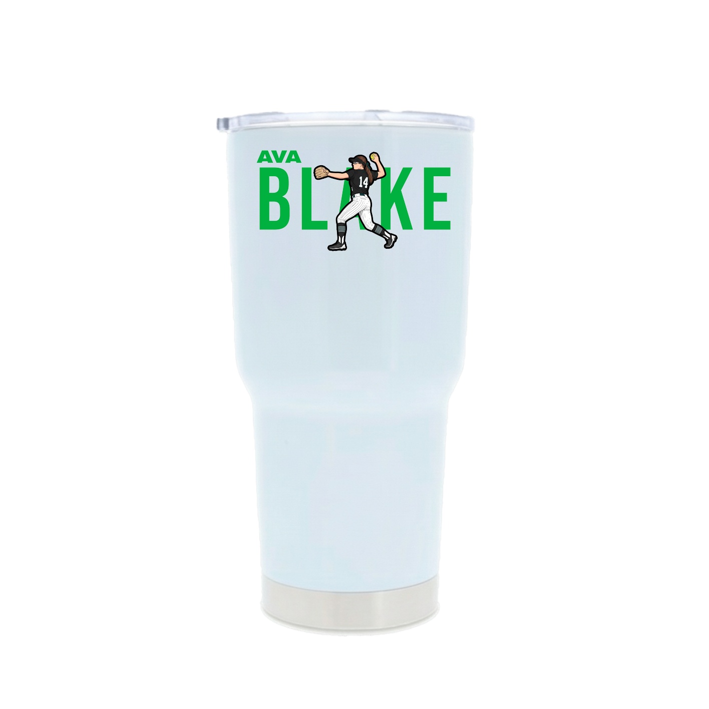 30oz Stainless Steel Tumbler — Player Name in White
