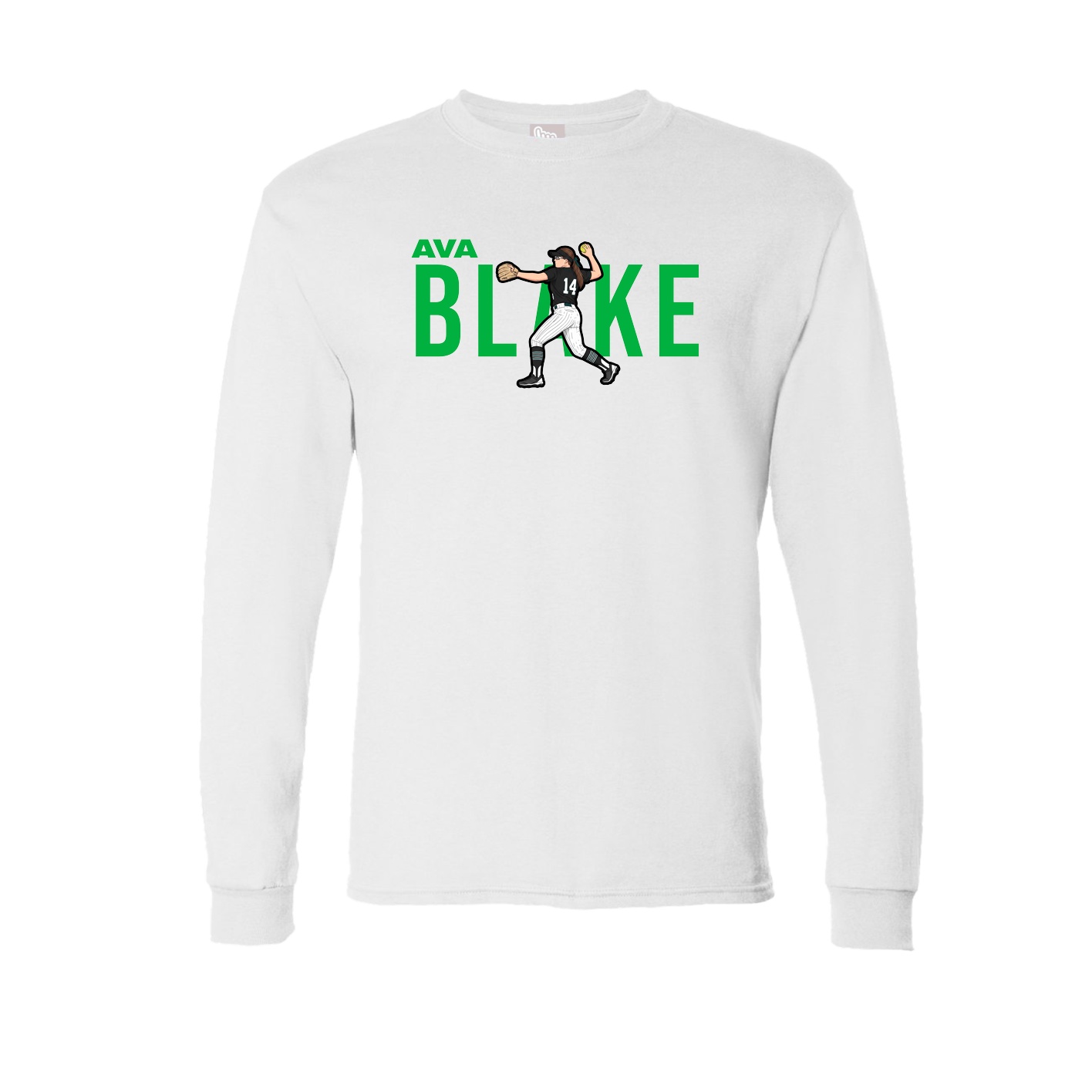 Long Sleeve Tee — Player Name in White