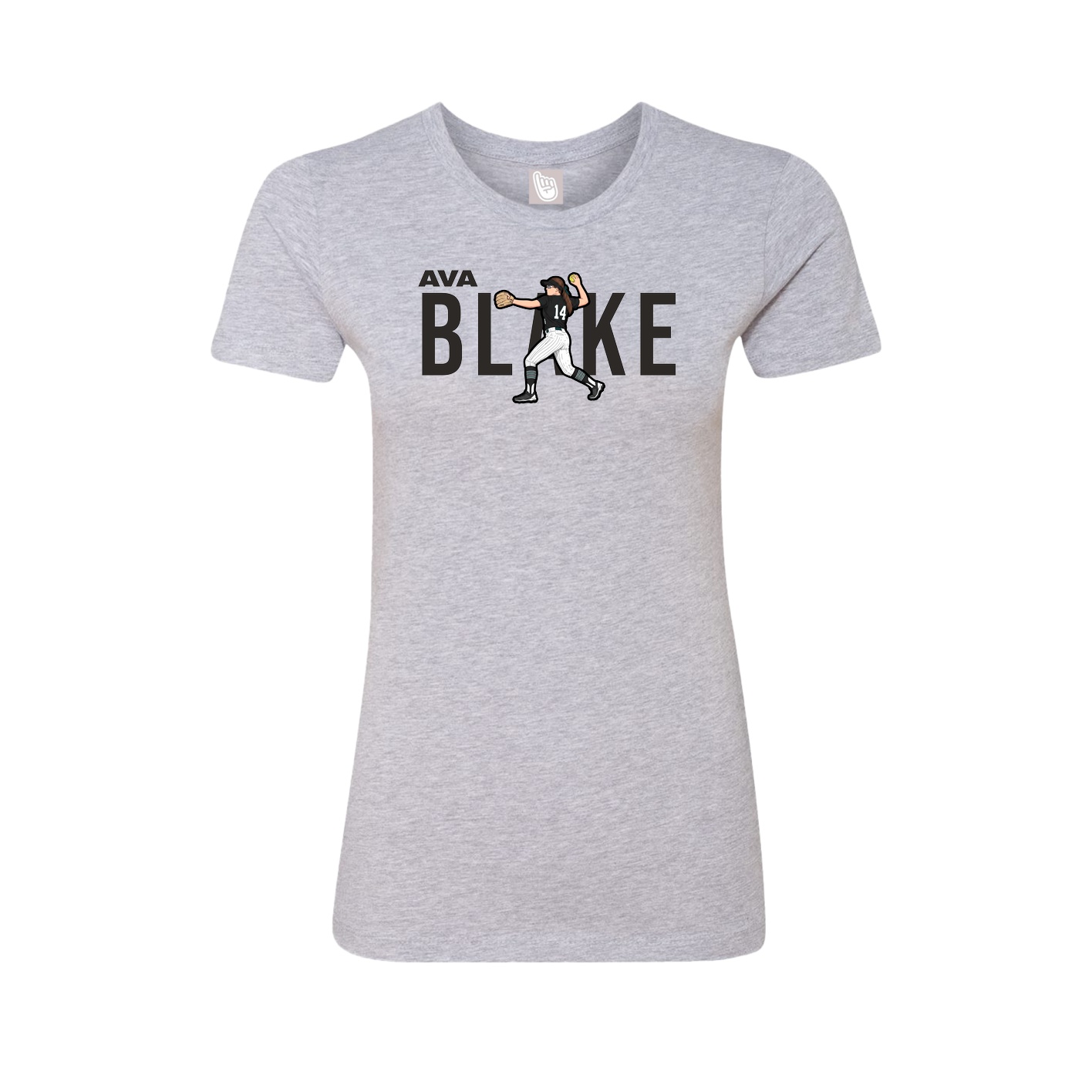 Fitted Women's Tee — Player Name in Grey