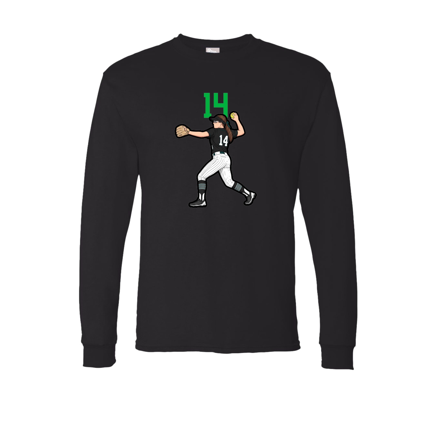 Long Sleeve Tee — Number Top in Black