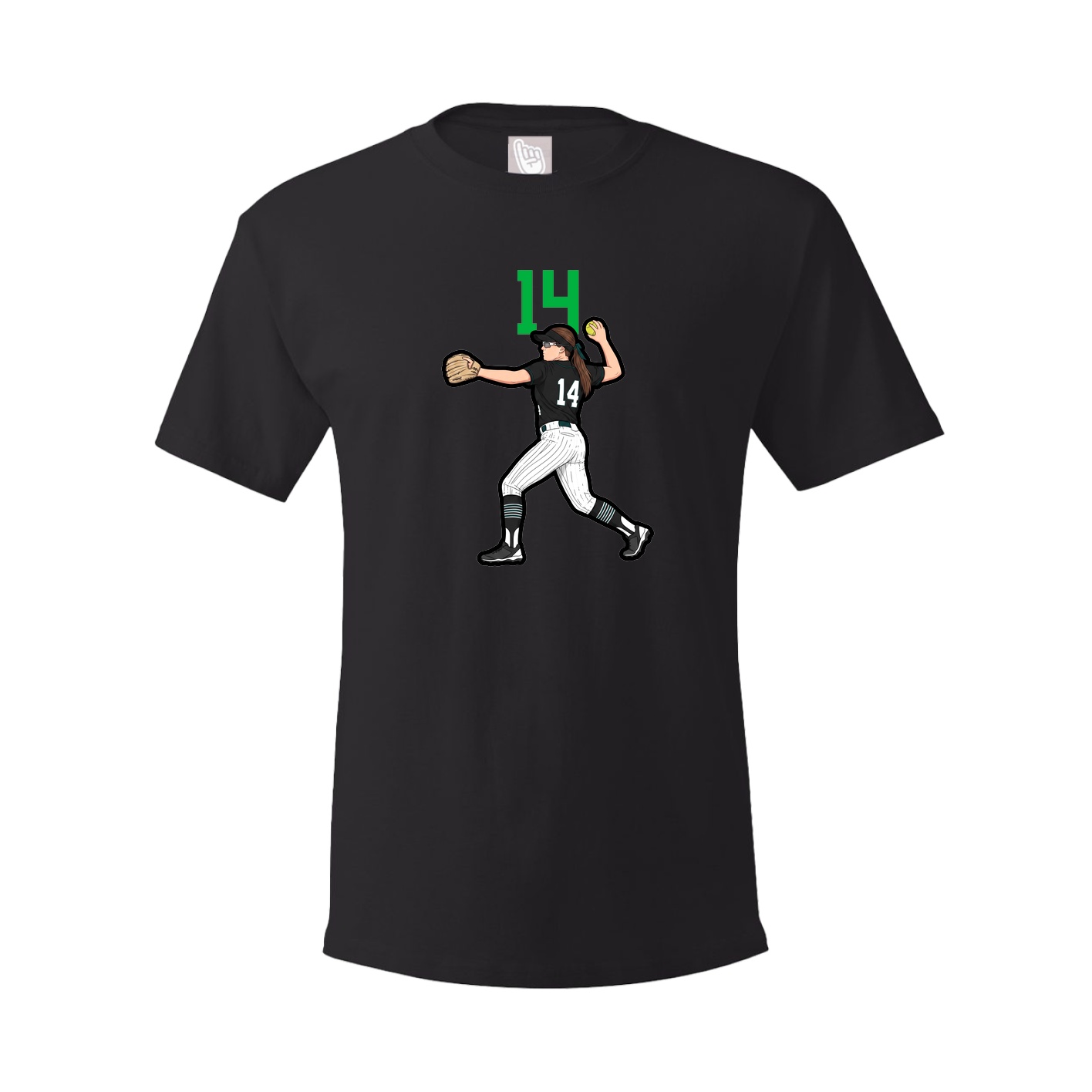 Youth Tee — Number Top in Black