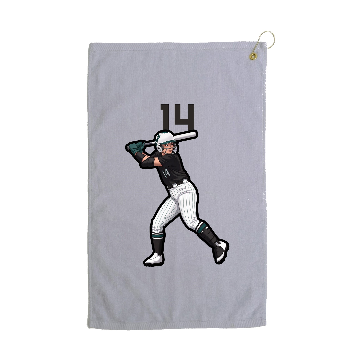 Golf Towel — Number Top in Grey