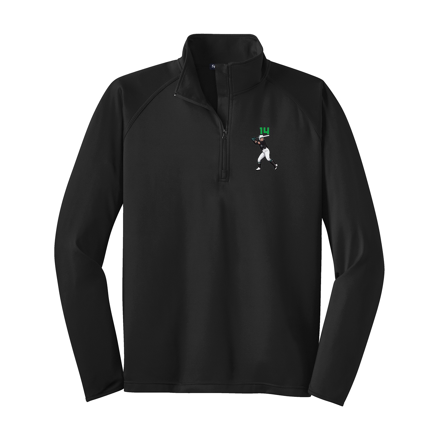 Q-Zip Pullover — Number Top in Black